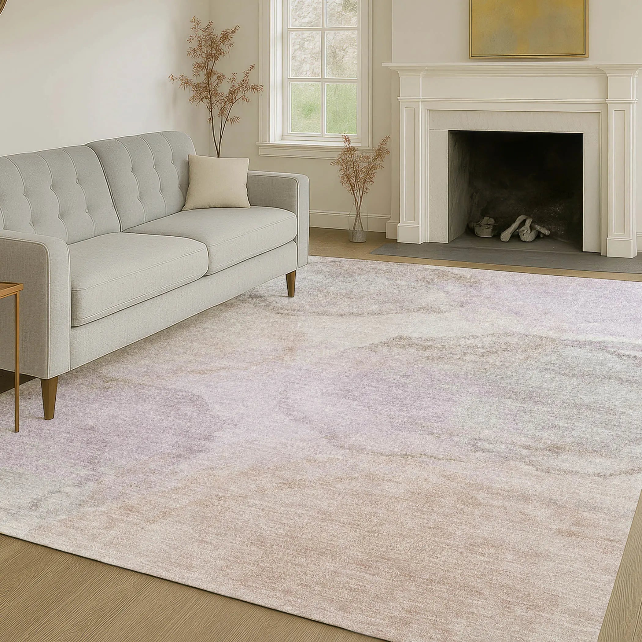 3' X 5' Taupe And Beige Abstract Washable Indoor Outdoor Area Rug Homeroots Outdoor