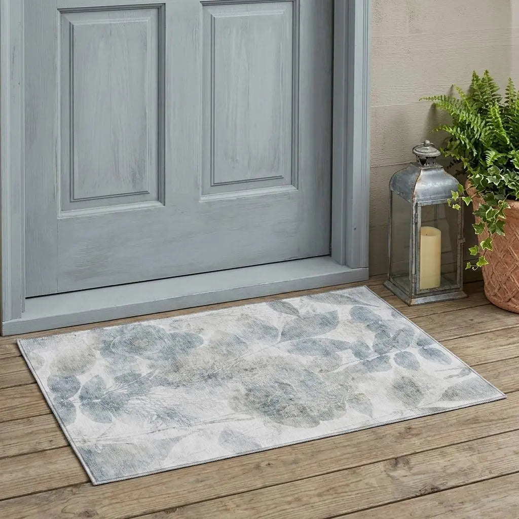 3' X 5' Taupe And Brown Floral Washable Indoor Outdoor Area Rug Homeroots Outdoor