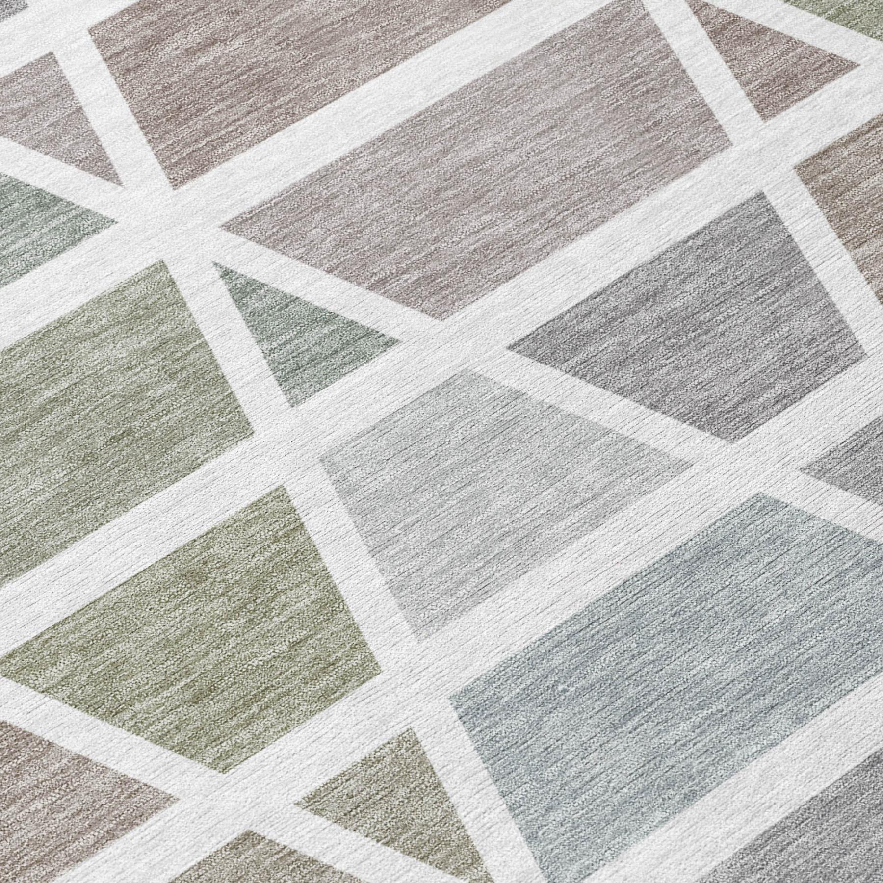 3' X 5' Taupe And Brown Geometric Washable Indoor Outdoor Area Rug Homeroots Outdoor