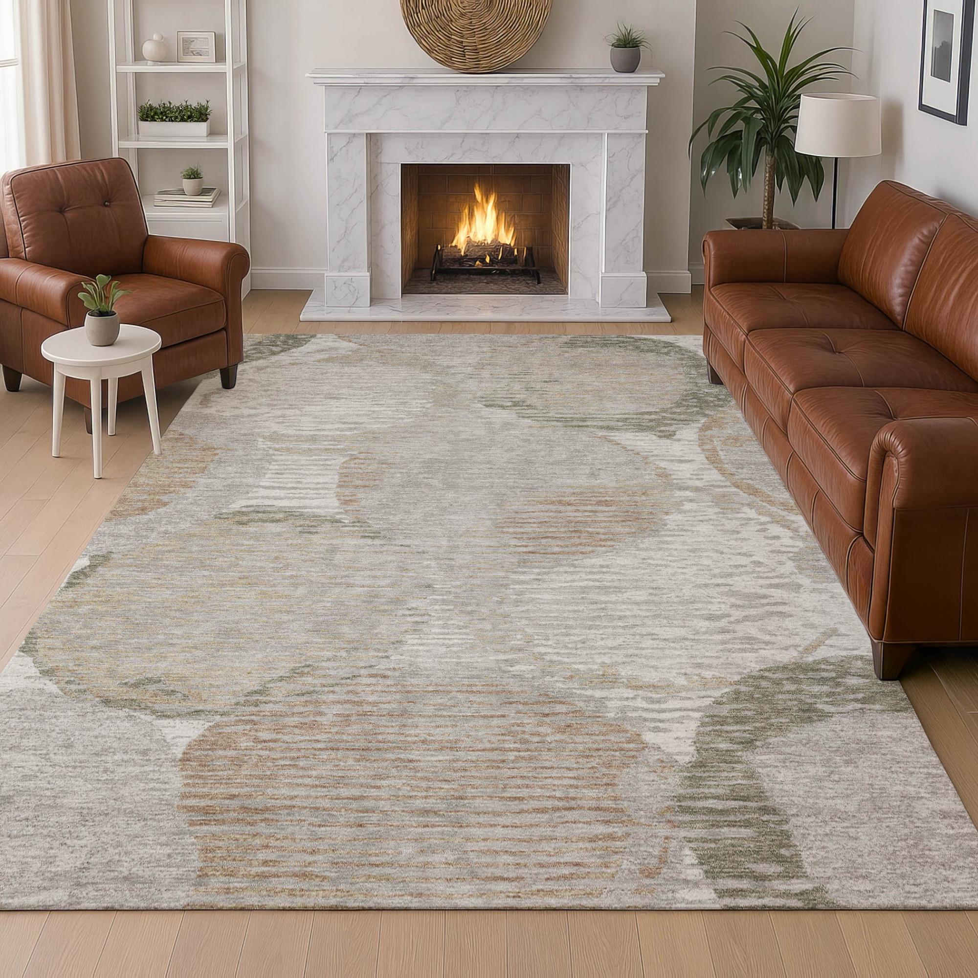 3' X 5' Taupe And Brown Geometric Washable Indoor Outdoor Area Rug Homeroots Outdoor