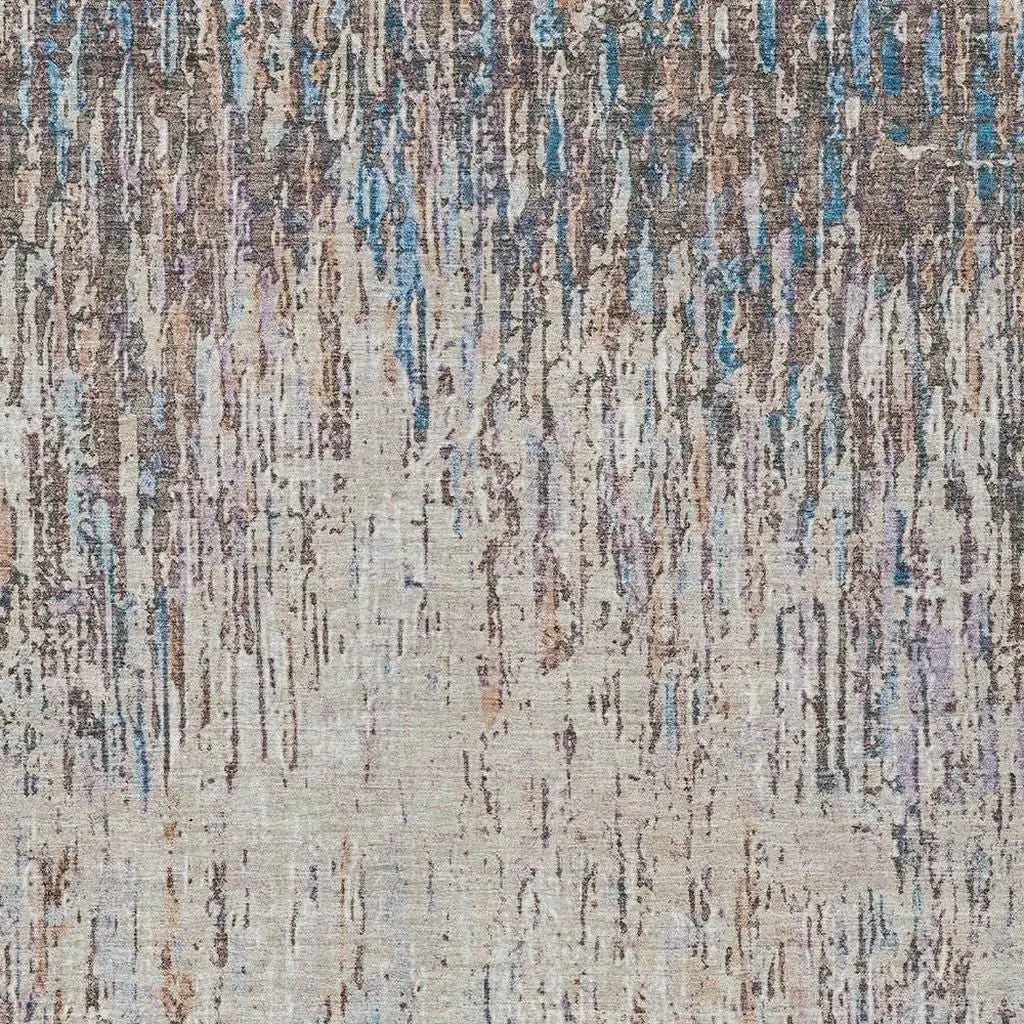 3' X 5' Taupe And Brown Striped Washable Indoor Outdoor Area Rug Homeroots Outdoor