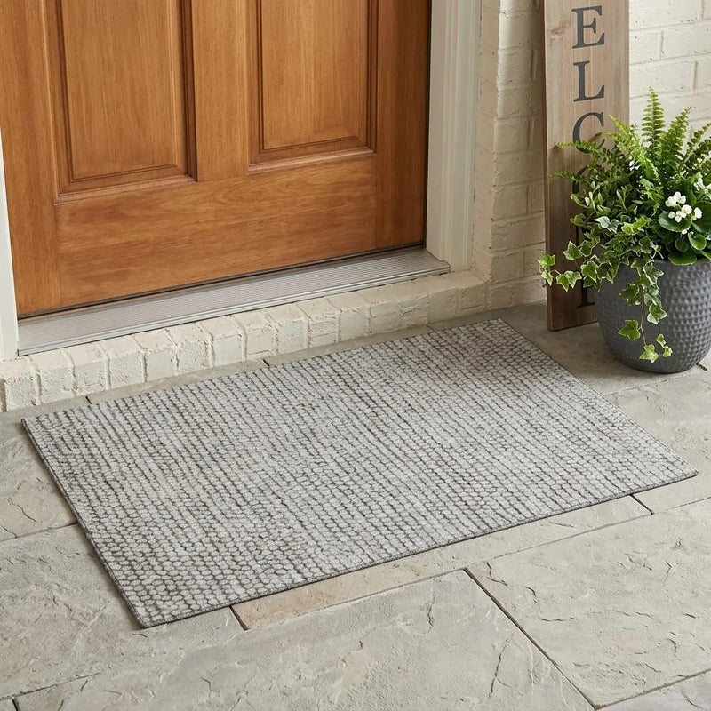 3' X 5' Taupe And Brown Striped Washable Indoor Outdoor Area Rug Homeroots Outdoor