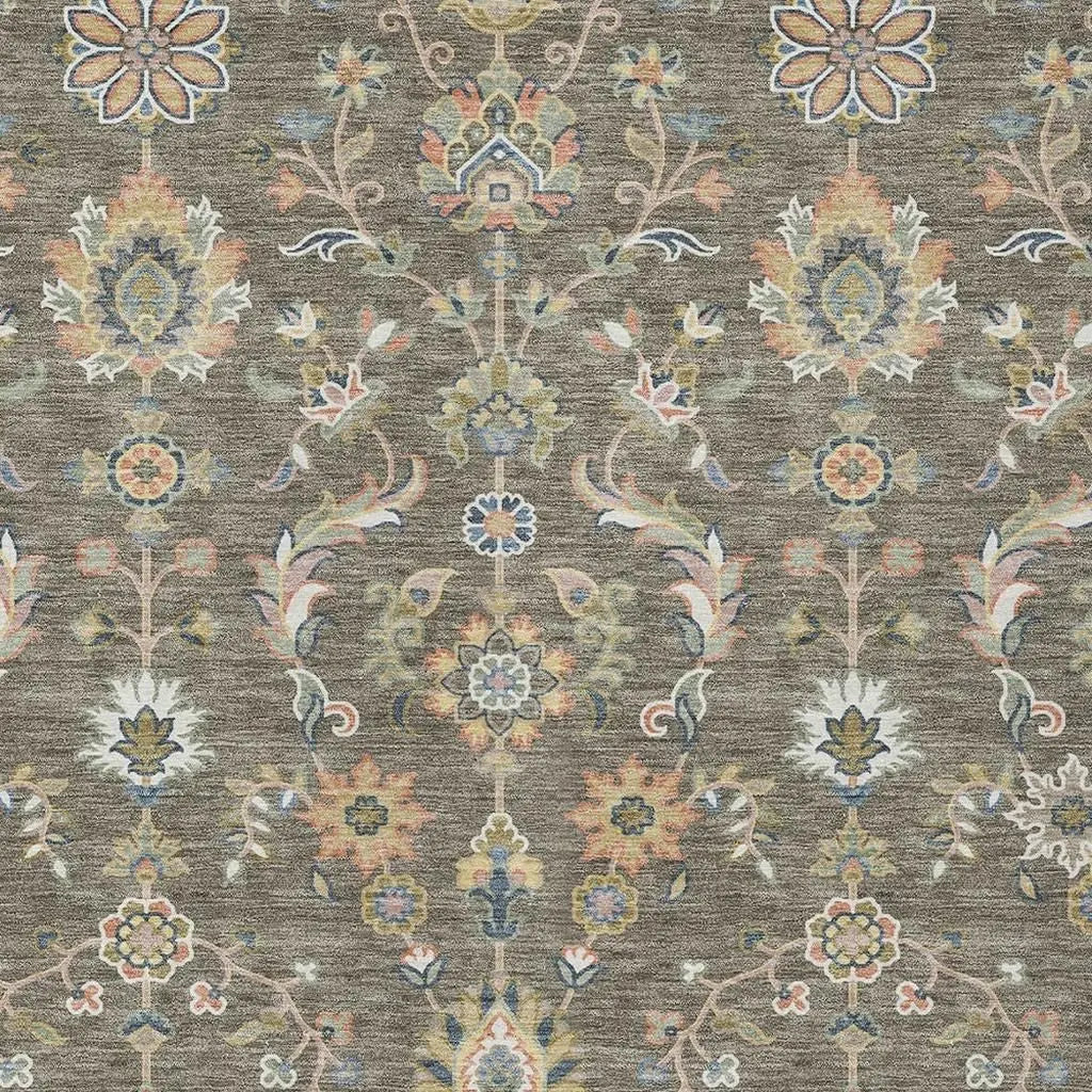 3' X 5' Taupe And Denim Blue Abstract Washable Indoor Outdoor Area Rug Homeroots Outdoor