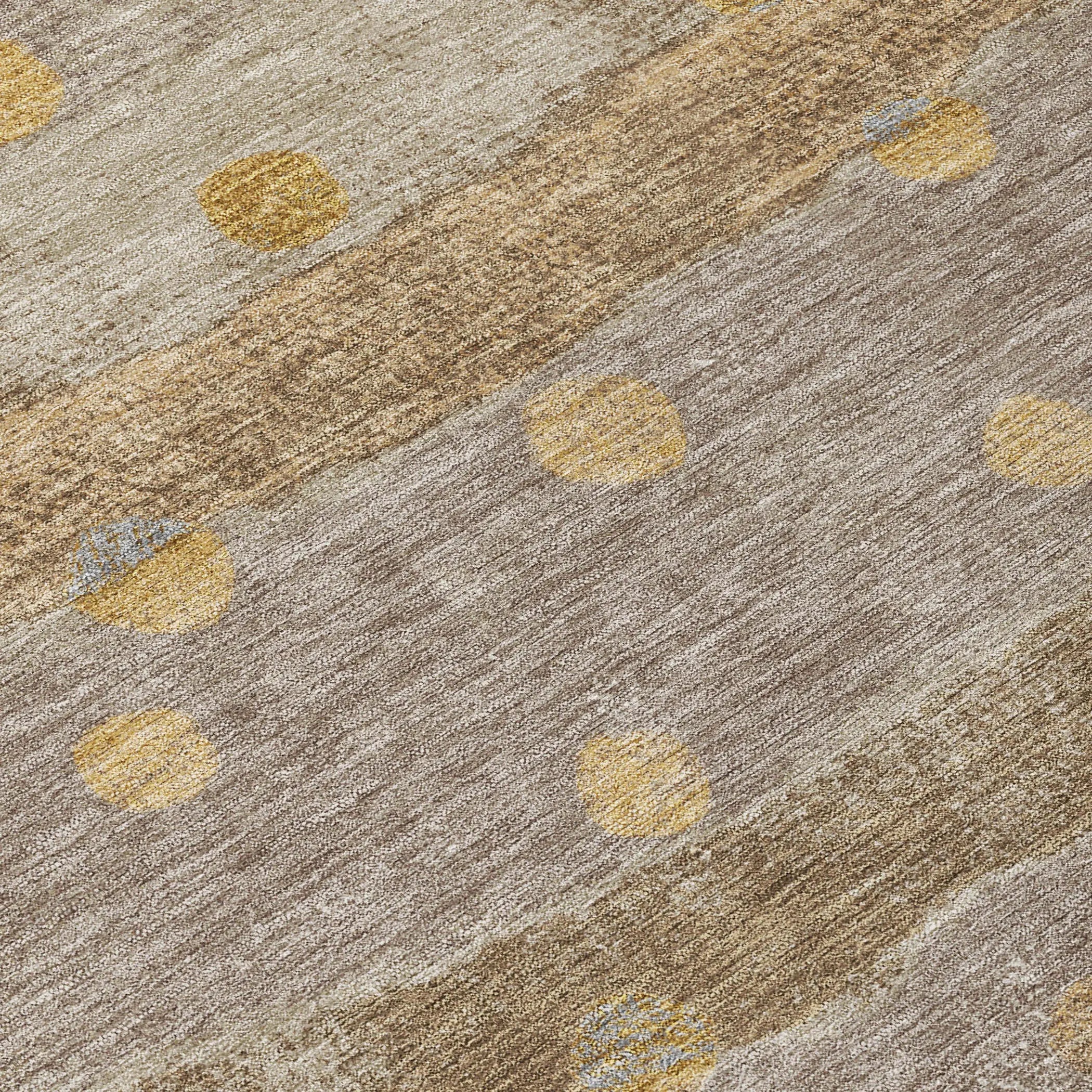 3' X 5' Taupe And Gold Striped Washable Indoor Outdoor Area Rug Homeroots Outdoor