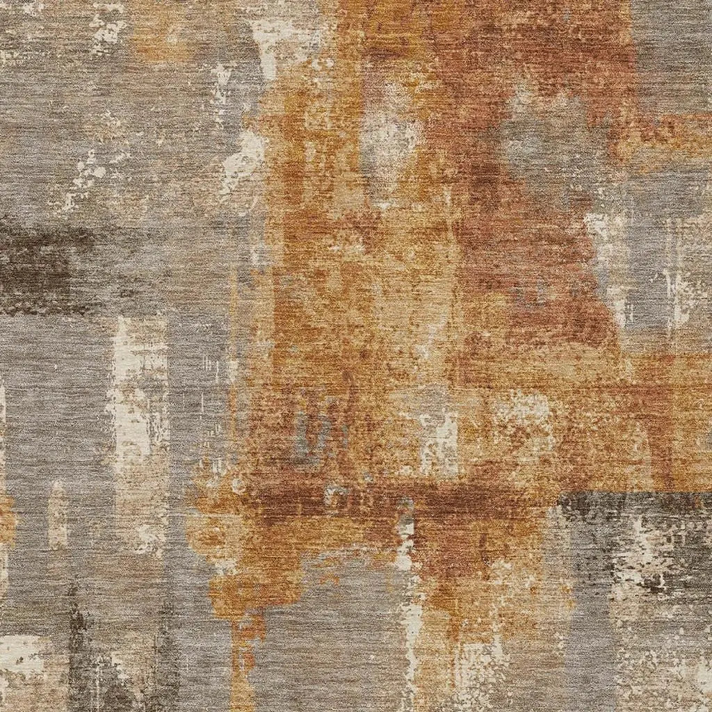 3' X 5' Taupe And Gray Abstract Washable Indoor Outdoor Area Rug Homeroots Outdoor