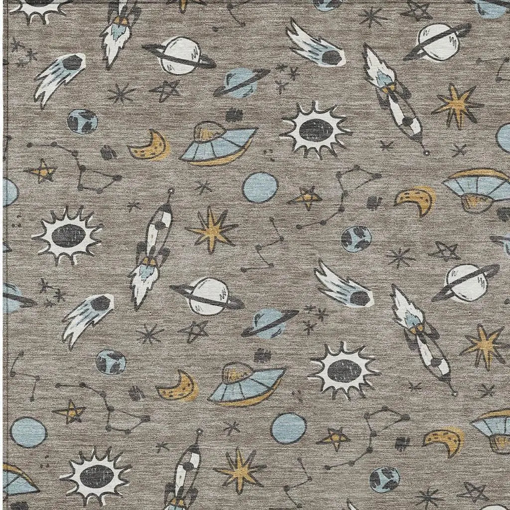 3' X 5' Taupe And Gray Animal Print Washable Indoor Outdoor Area Rug Homeroots Outdoor