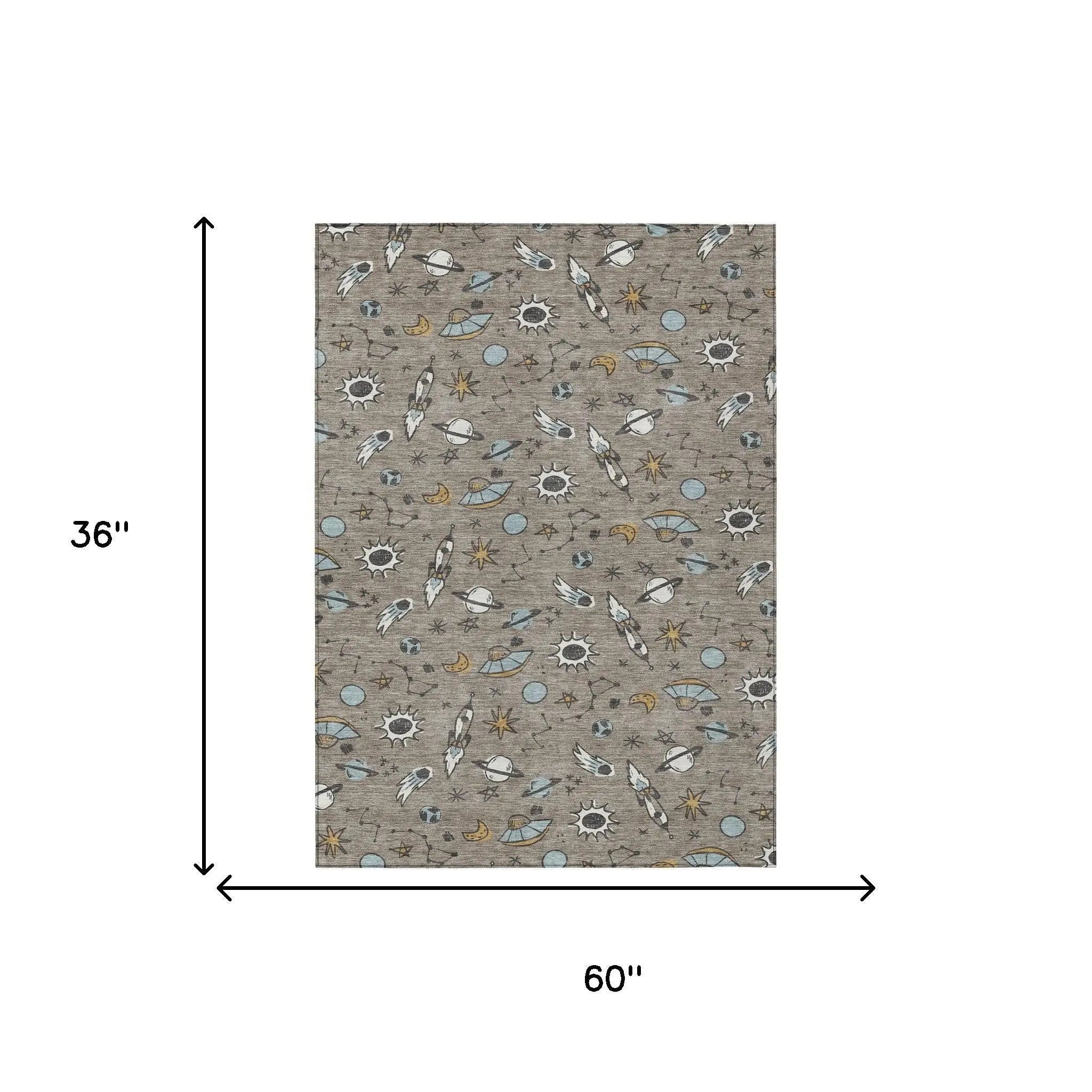 3' X 5' Taupe And Gray Animal Print Washable Indoor Outdoor Area Rug Homeroots Outdoor