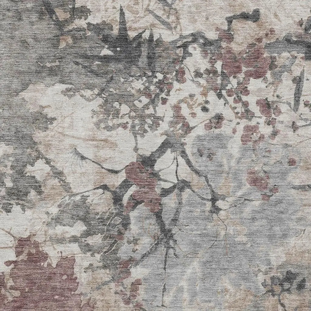 3' X 5' Taupe And Green Abstract Washable Indoor Outdoor Area Rug Homeroots Outdoor