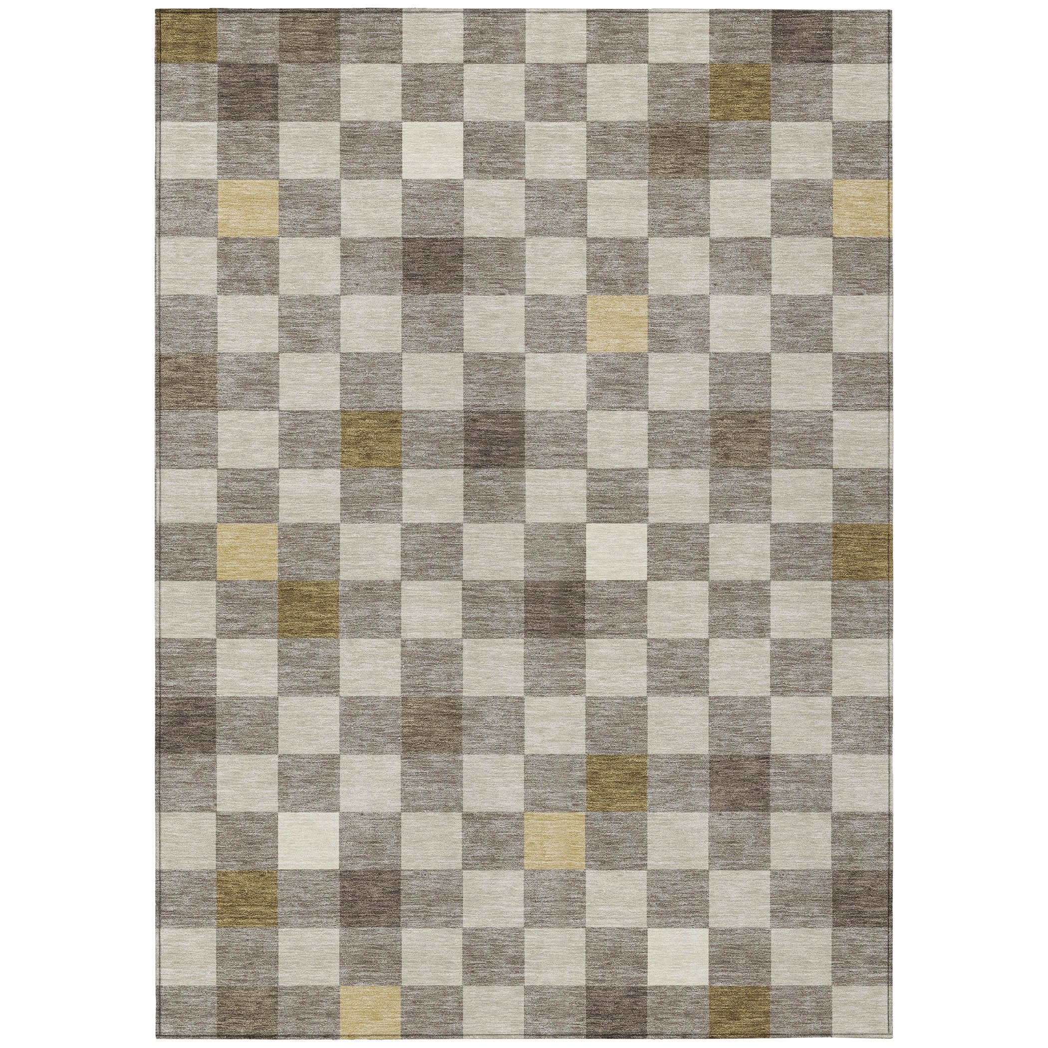 3' X 5' Taupe And Teal Blue Geometric Washable Indoor Outdoor Area Rug Homeroots Outdoor