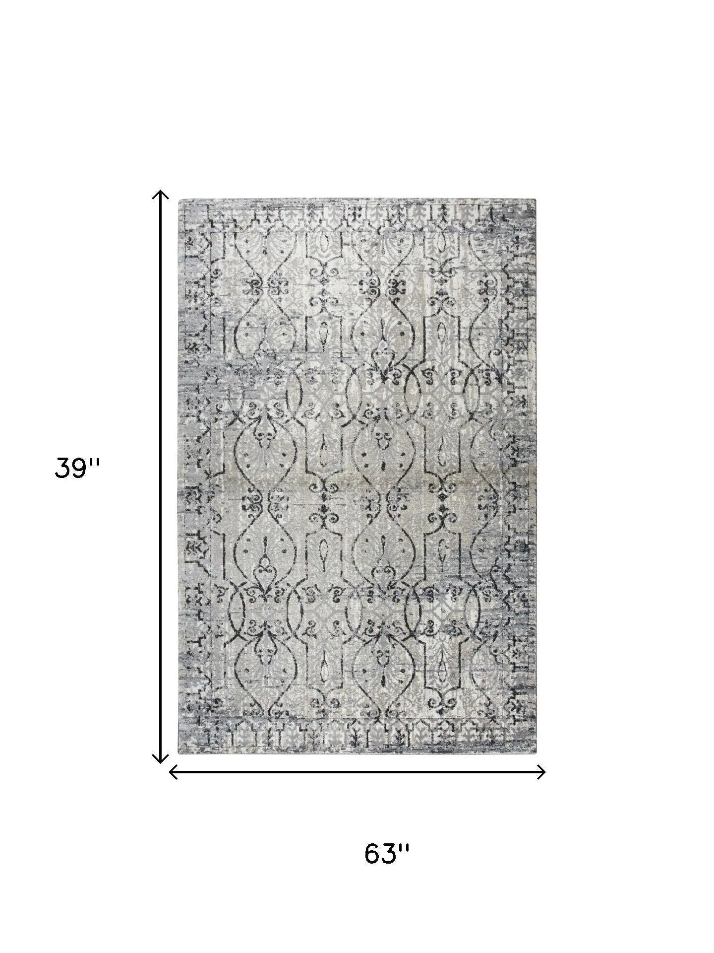 3' X 5' Taupe Natural Gray And Black Oriental Area Rug Homeroots Home Decor
