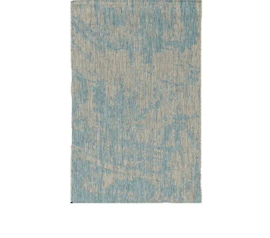 3' X 5' Teal Blue Abstract Indoor Outdoor Area Rug Homeroots Outdoor