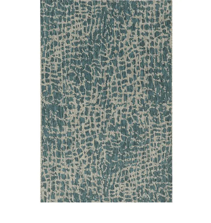 3' X 5' Teal Blue Abstract Indoor Outdoor Area Rug Homeroots Outdoor