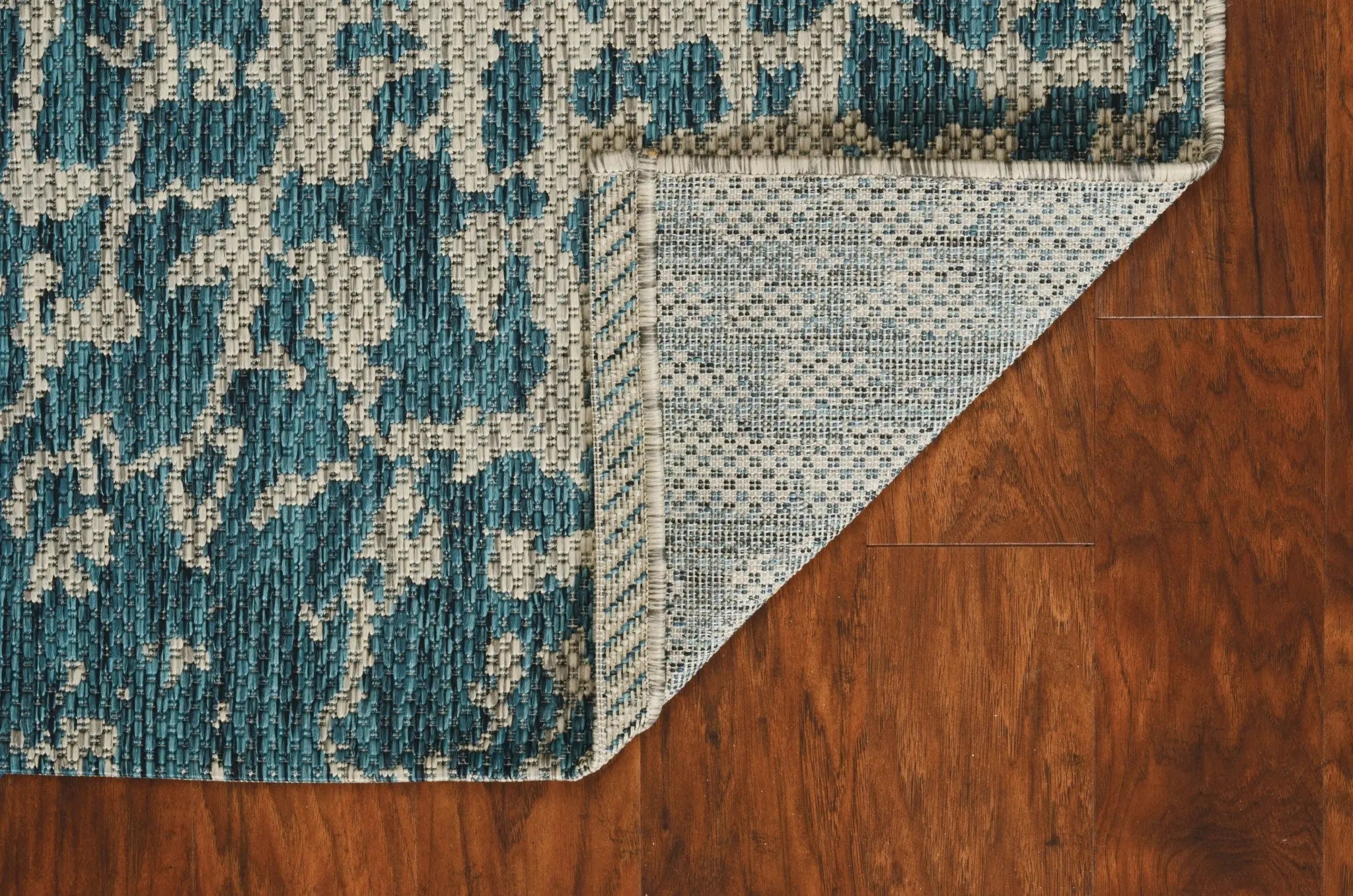 3' X 5' Teal Blue Abstract Indoor Outdoor Area Rug Homeroots Outdoor