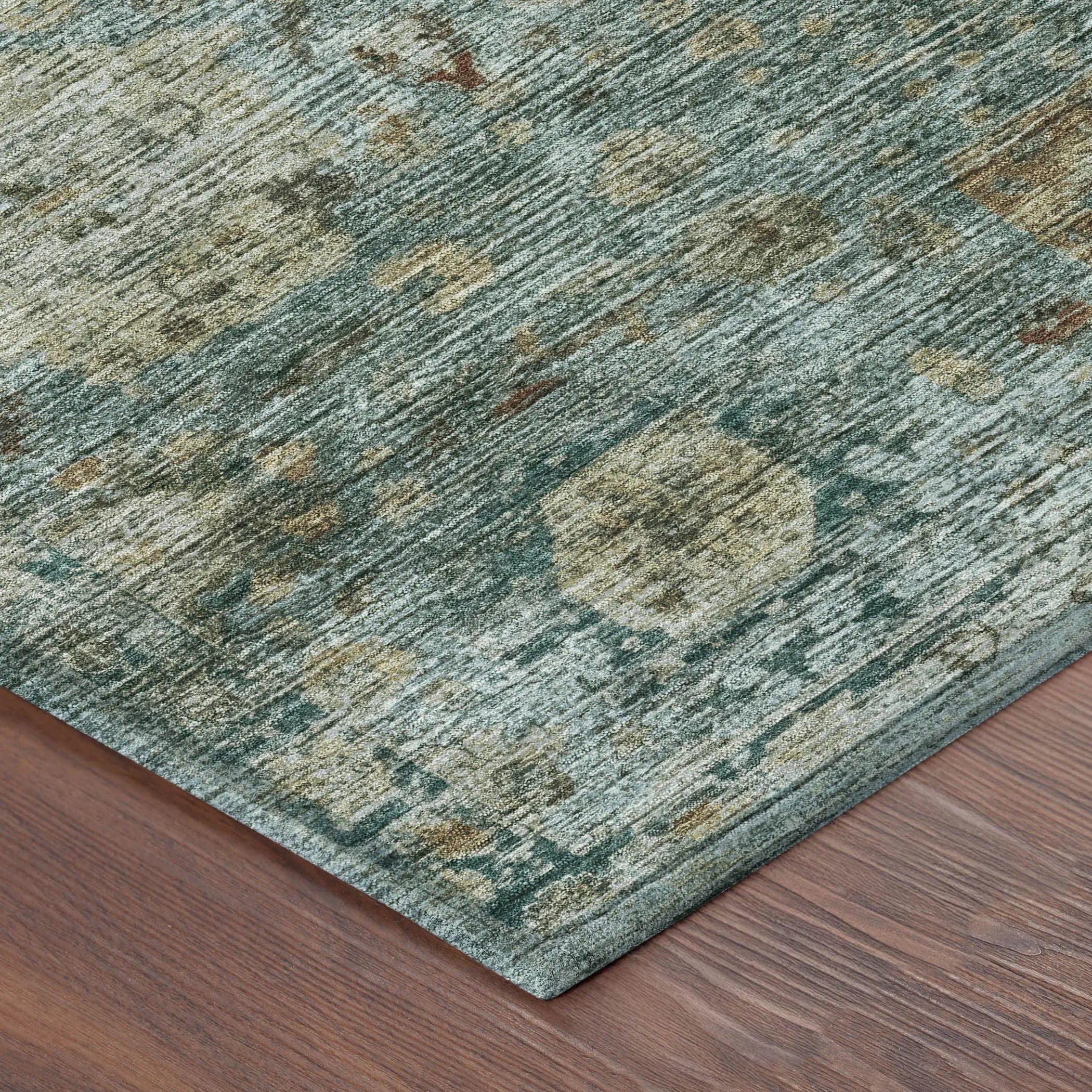3' X 5' Teal Blue And Aqua Abstract Washable Indoor Outdoor Area Rug Homeroots Outdoor