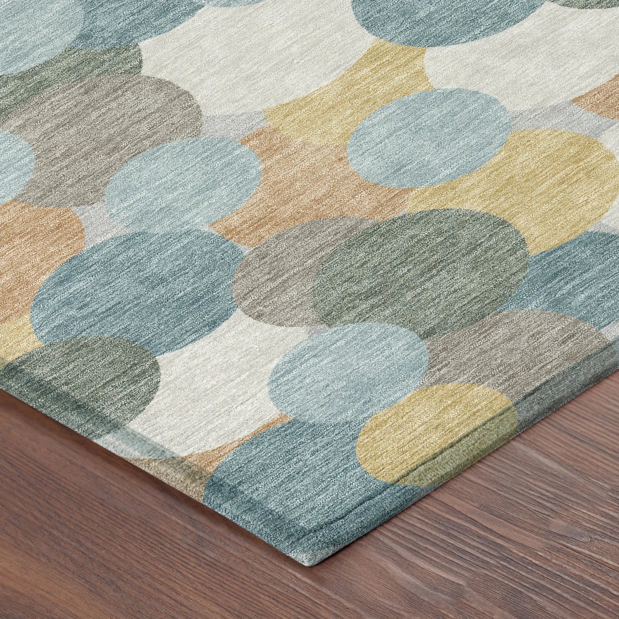 3' X 5' Teal Blue And Aqua Geometric Washable Indoor Outdoor Area Rug Homeroots Outdoor