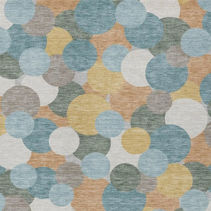 3' X 5' Teal Blue And Aqua Geometric Washable Indoor Outdoor Area Rug Homeroots Outdoor