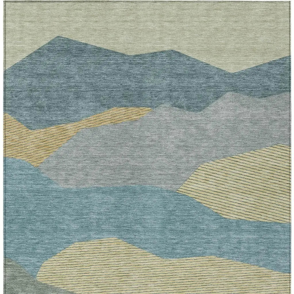 3' X 5' Teal Blue And Aqua Geometric Washable Indoor Outdoor Area Rug Homeroots Outdoor