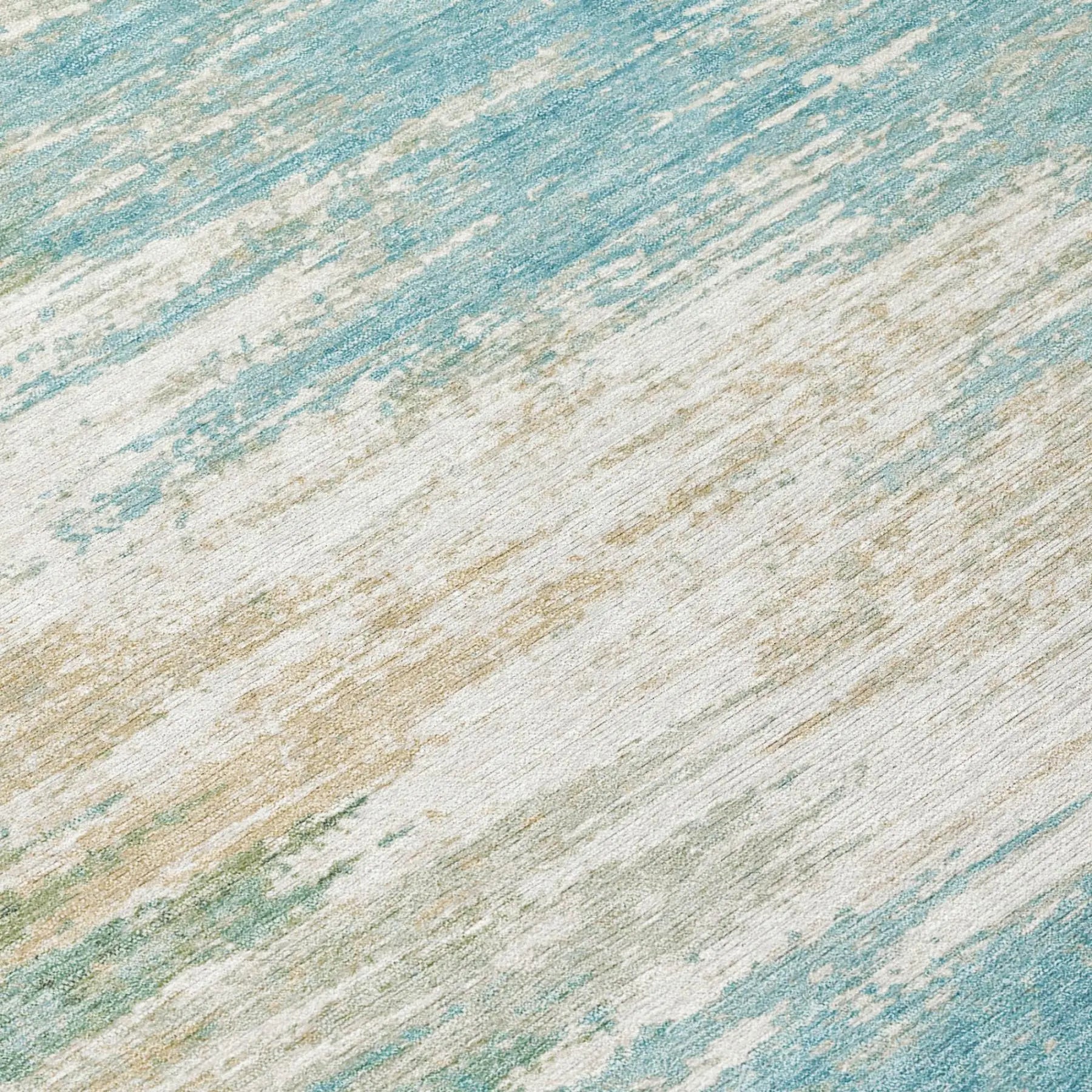3' X 5' Teal Blue And Blue Abstract Washable Indoor Outdoor Area Rug Homeroots Outdoor