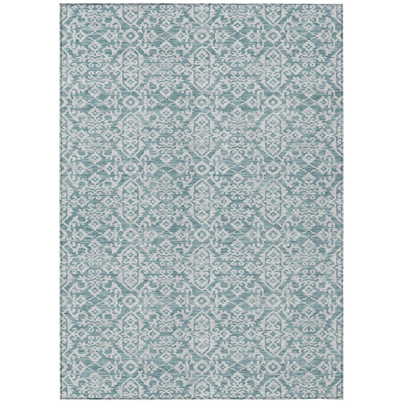 3' X 5' Teal Blue And Brown Oriental Washable Indoor Outdoor Area Rug Homeroots Outdoor
