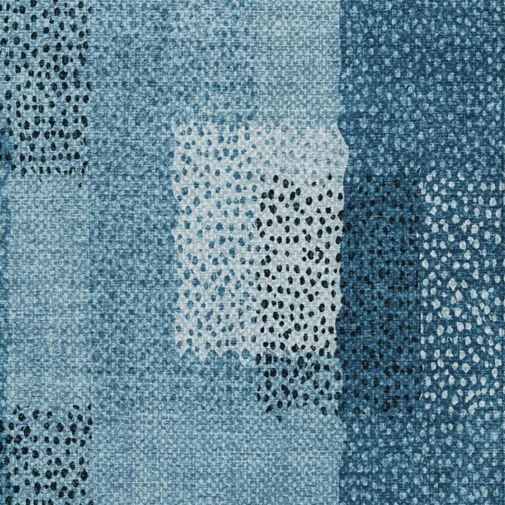 3' X 5' Teal Blue And Denim Blue Abstract Washable Indoor Outdoor Area Rug Homeroots Outdoor