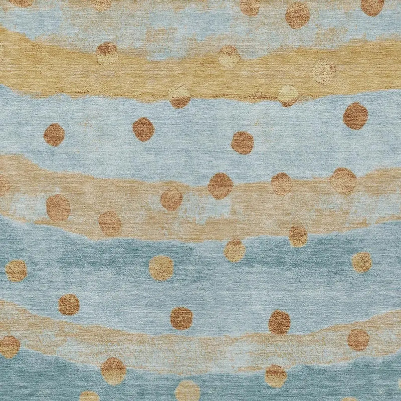 3' X 5' Teal Blue And Graphite Striped Washable Indoor Outdoor Area Rug Homeroots Outdoor