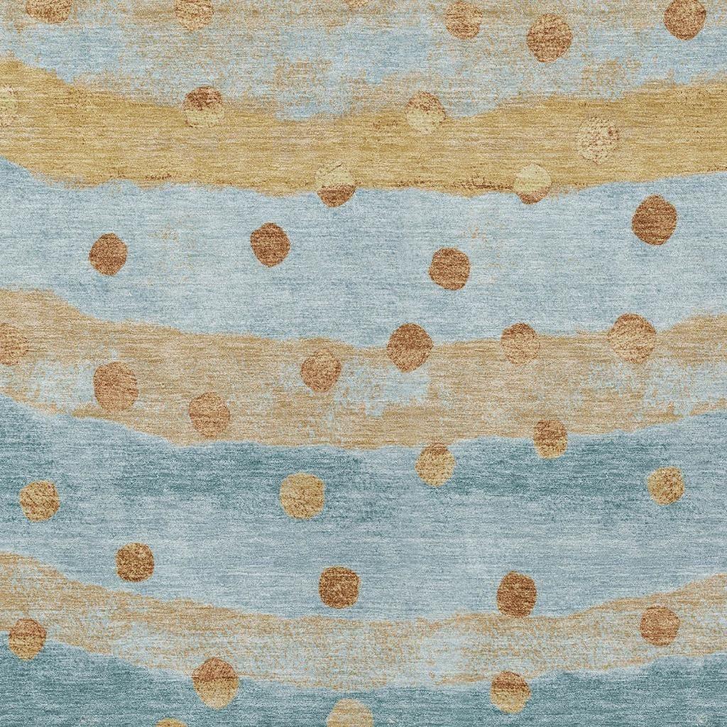 3' X 5' Teal Blue And Graphite Striped Washable Indoor Outdoor Area Rug Homeroots Outdoor