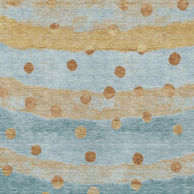 3' X 5' Teal Blue And Graphite Striped Washable Indoor Outdoor Area Rug Homeroots Outdoor