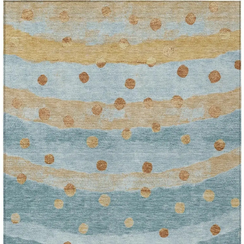 3' X 5' Teal Blue And Graphite Striped Washable Indoor Outdoor Area Rug Homeroots Outdoor