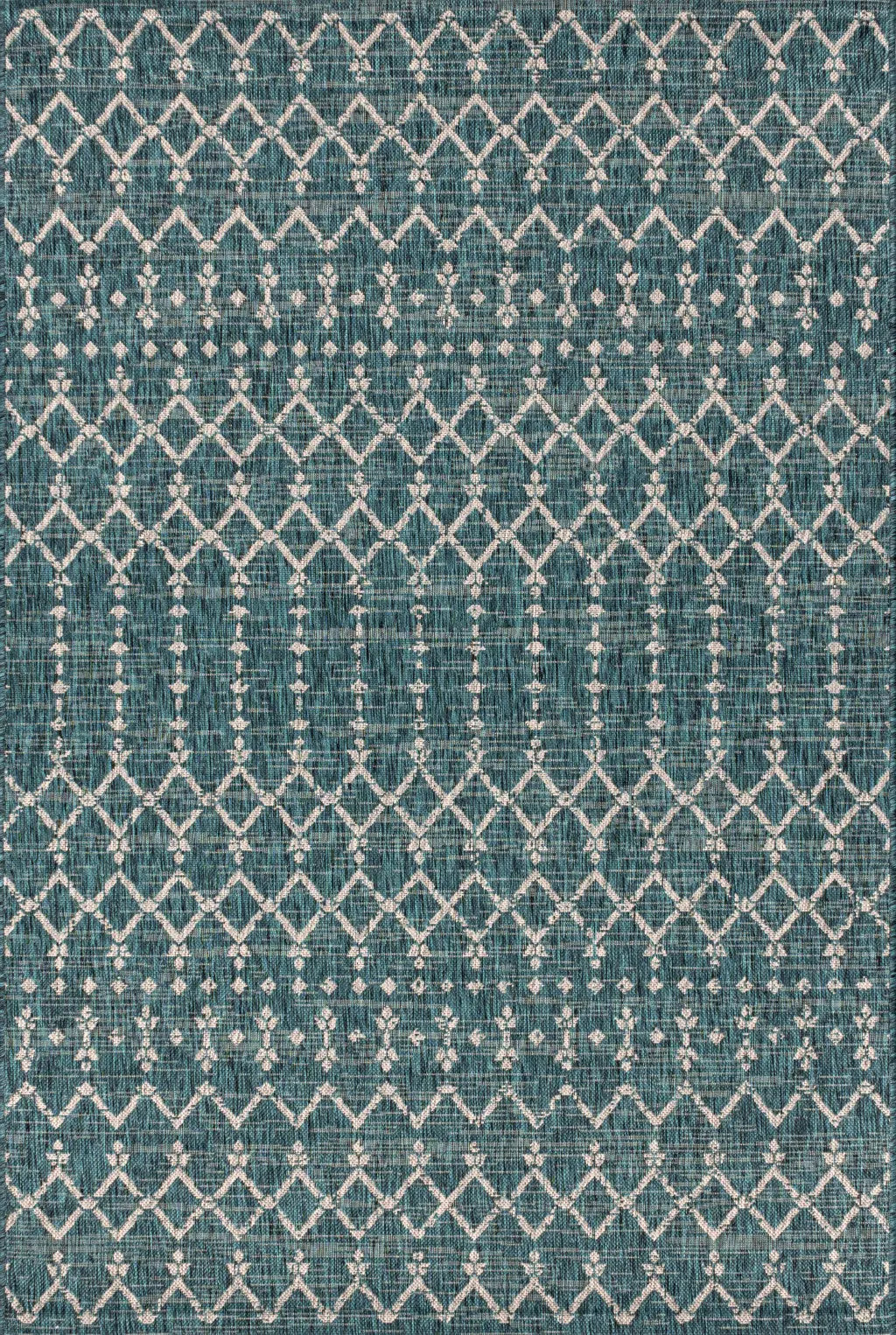 3' X 5' Teal Blue And Gray Trellis Indoor Outdoor Area Rug Homeroots Outdoor