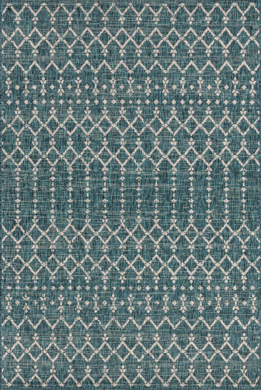 3' X 5' Teal Blue And Gray Trellis Indoor Outdoor Area Rug Homeroots Outdoor