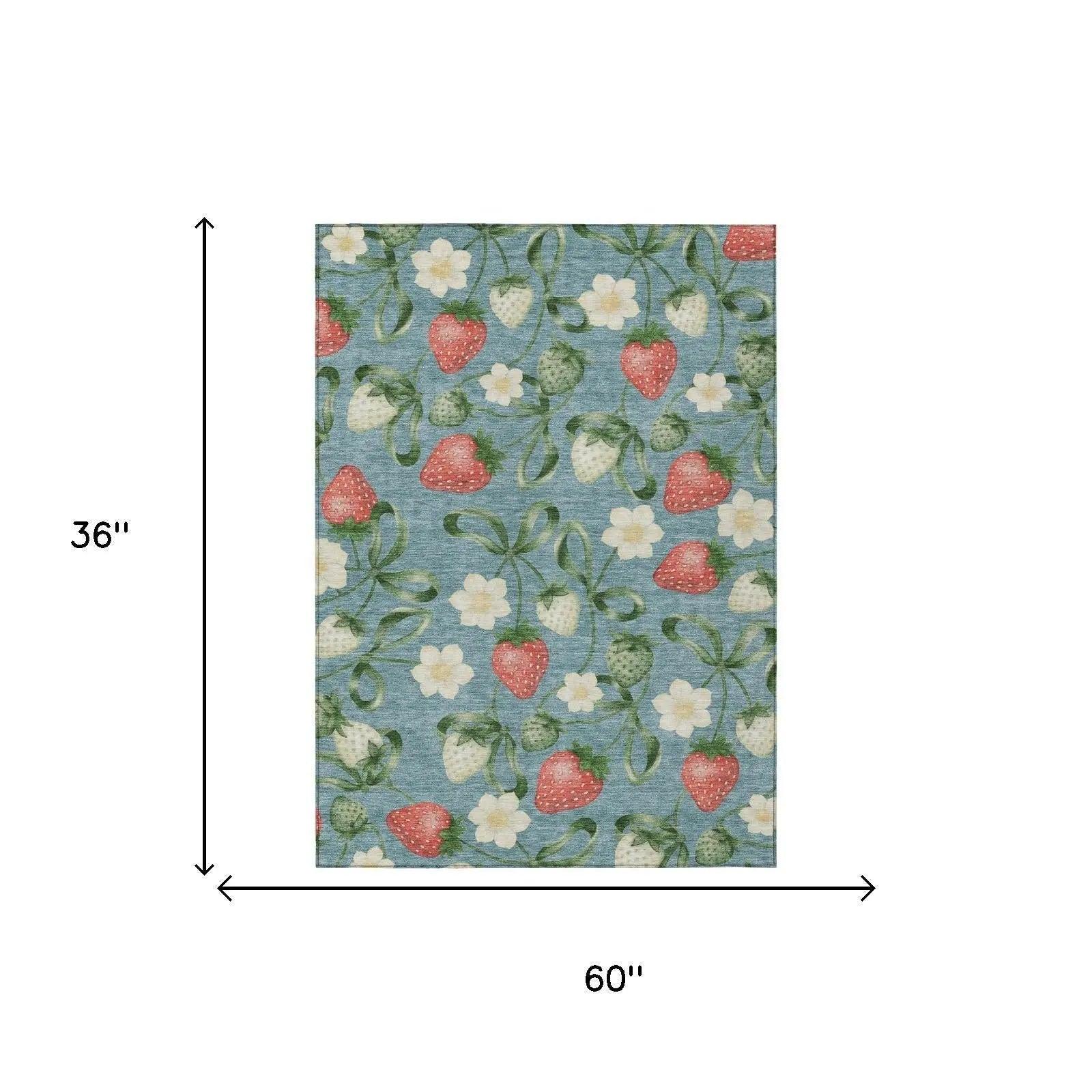 3' X 5' Teal Blue And Green Floral Washable Indoor Outdoor Area Rug Homeroots Outdoor