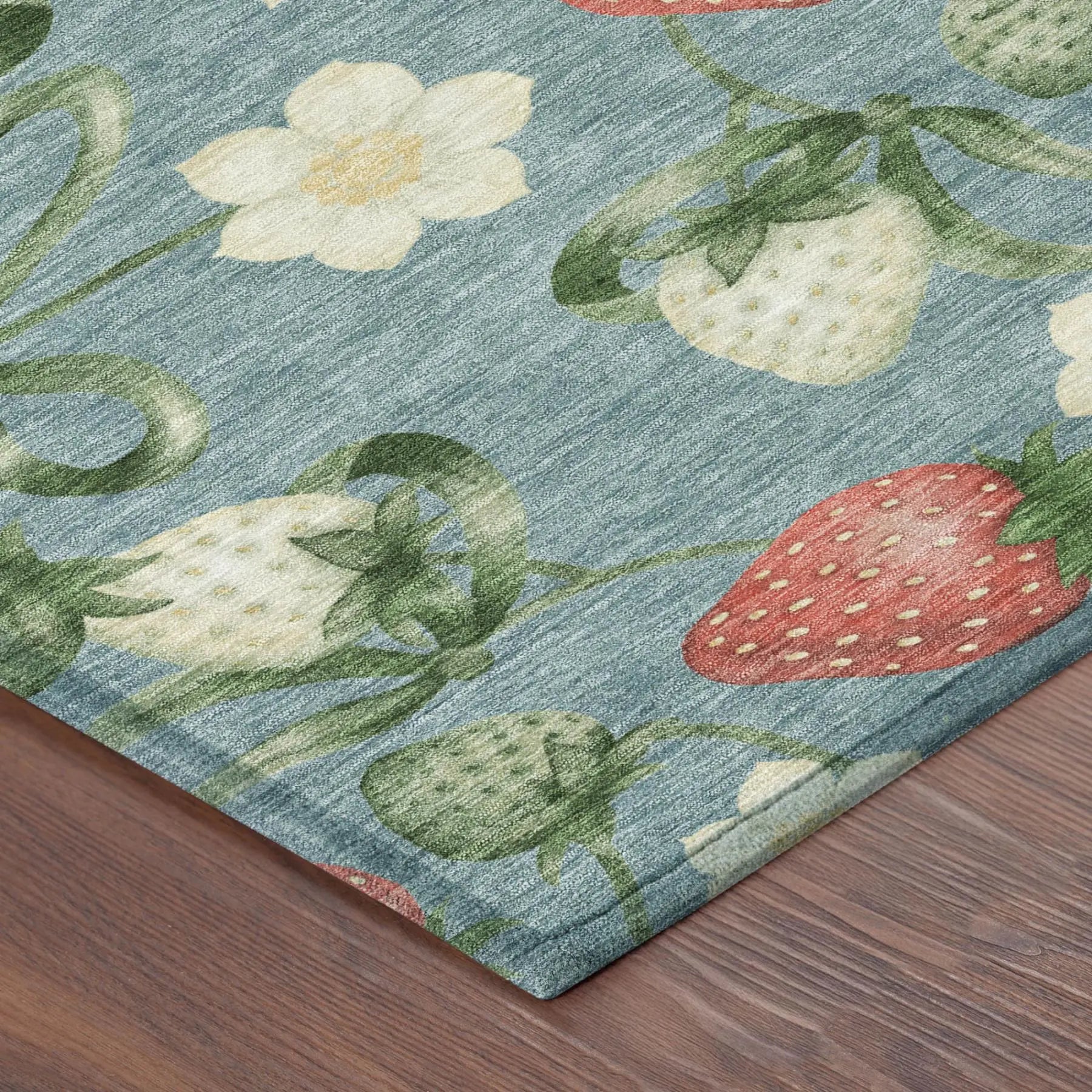 3' X 5' Teal Blue And Green Floral Washable Indoor Outdoor Area Rug Homeroots Outdoor