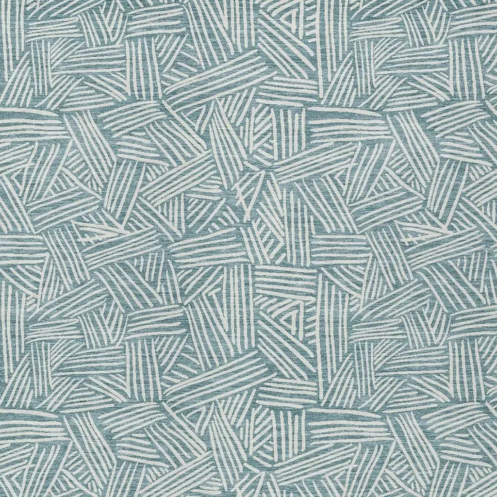3' X 5' Teal Blue And Ivory Geometric Washable Indoor Outdoor Area Rug Homeroots Outdoor