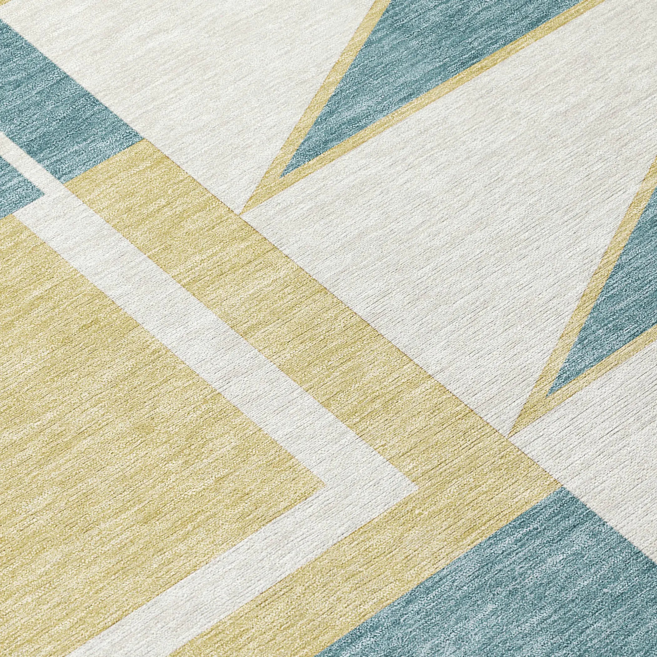 3' X 5' Teal Blue And Ivory Geometric Washable Indoor Outdoor Area Rug Homeroots Outdoor