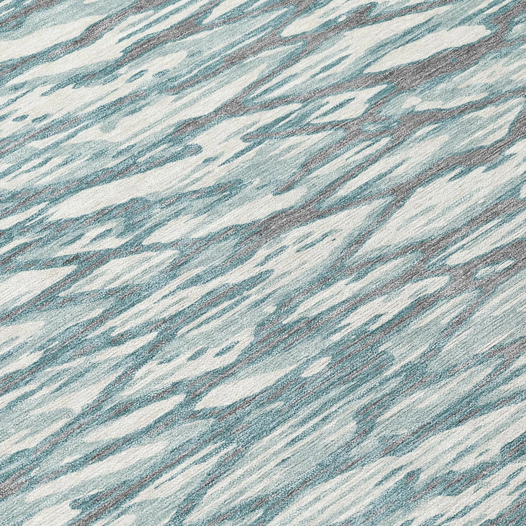 3' X 5' Teal Blue And Pewter Abstract Washable Indoor Outdoor Area Rug Homeroots Outdoor