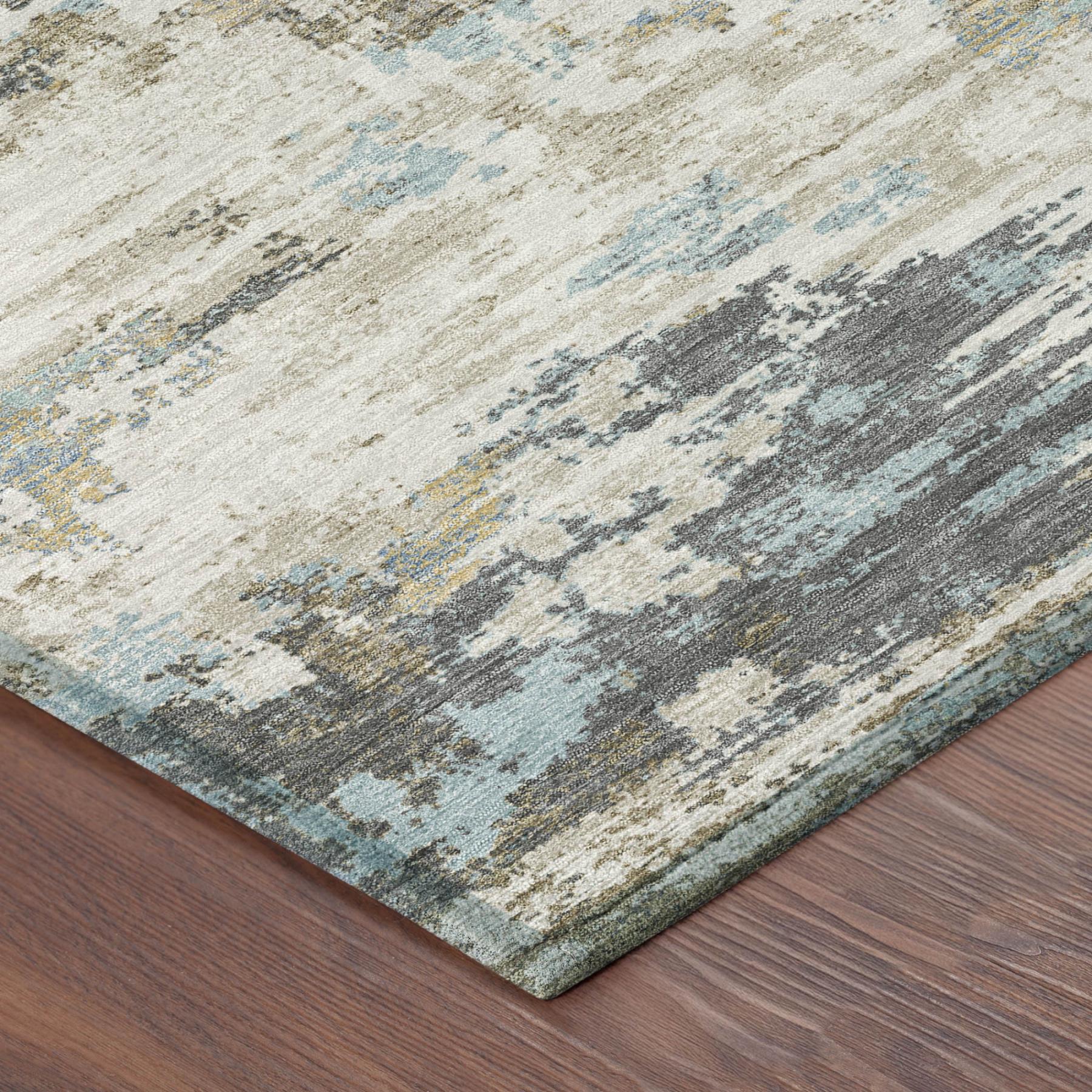 3' X 5' Teal Blue And Pewter Medallion Washable Indoor Outdoor Area Rug Homeroots Outdoor