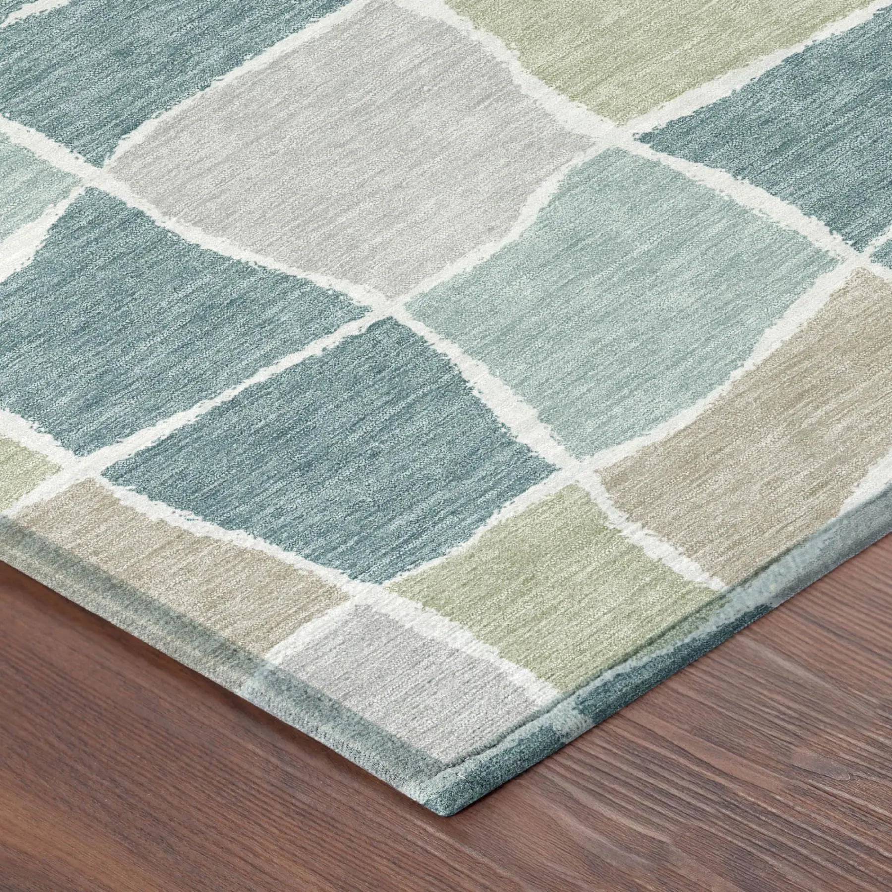 3' X 5' Teal Blue And Silver Geometric Washable Indoor Outdoor Area Rug Homeroots Outdoor