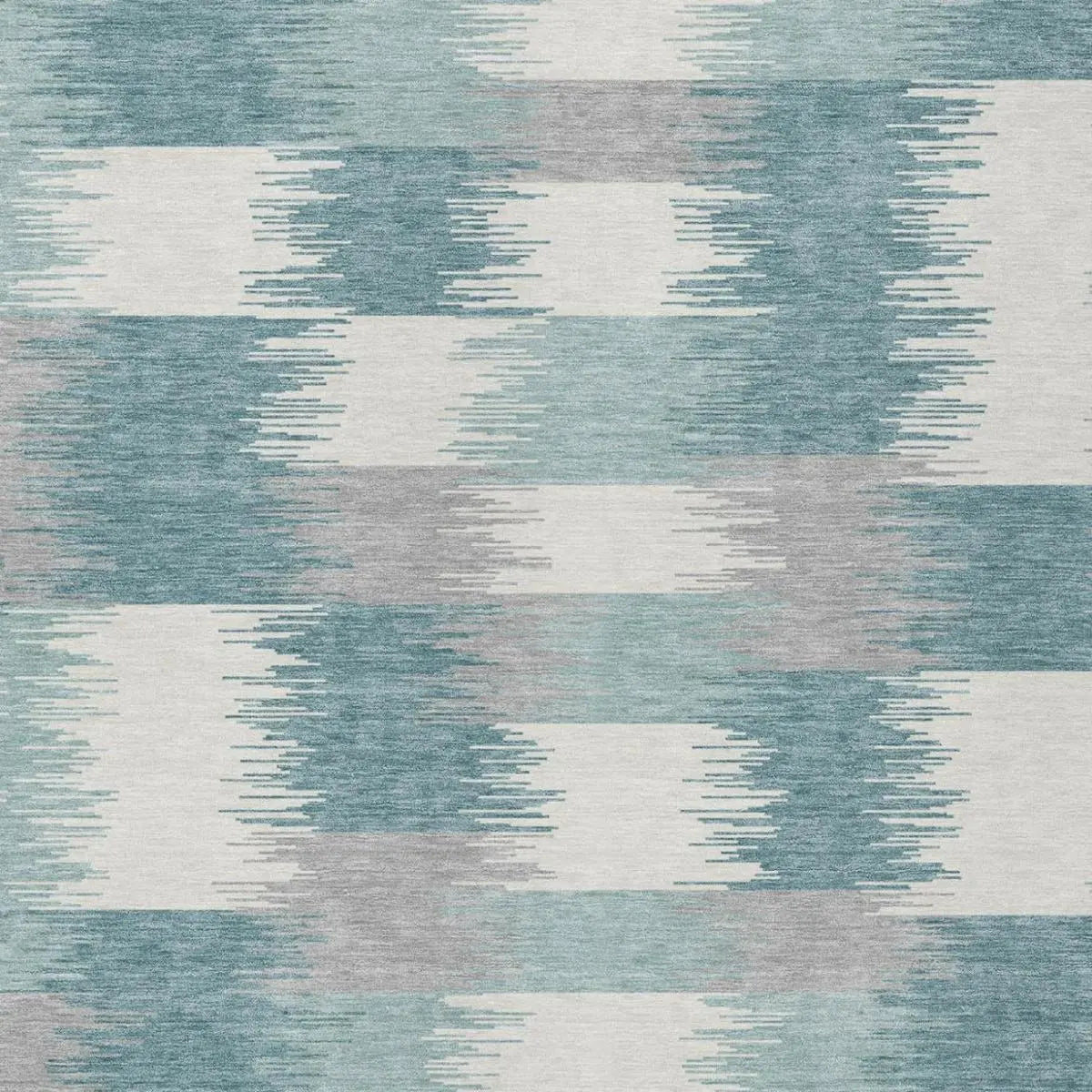 3' X 5' Teal Blue And Silver Geometric Washable Indoor Outdoor Area Rug Homeroots Outdoor
