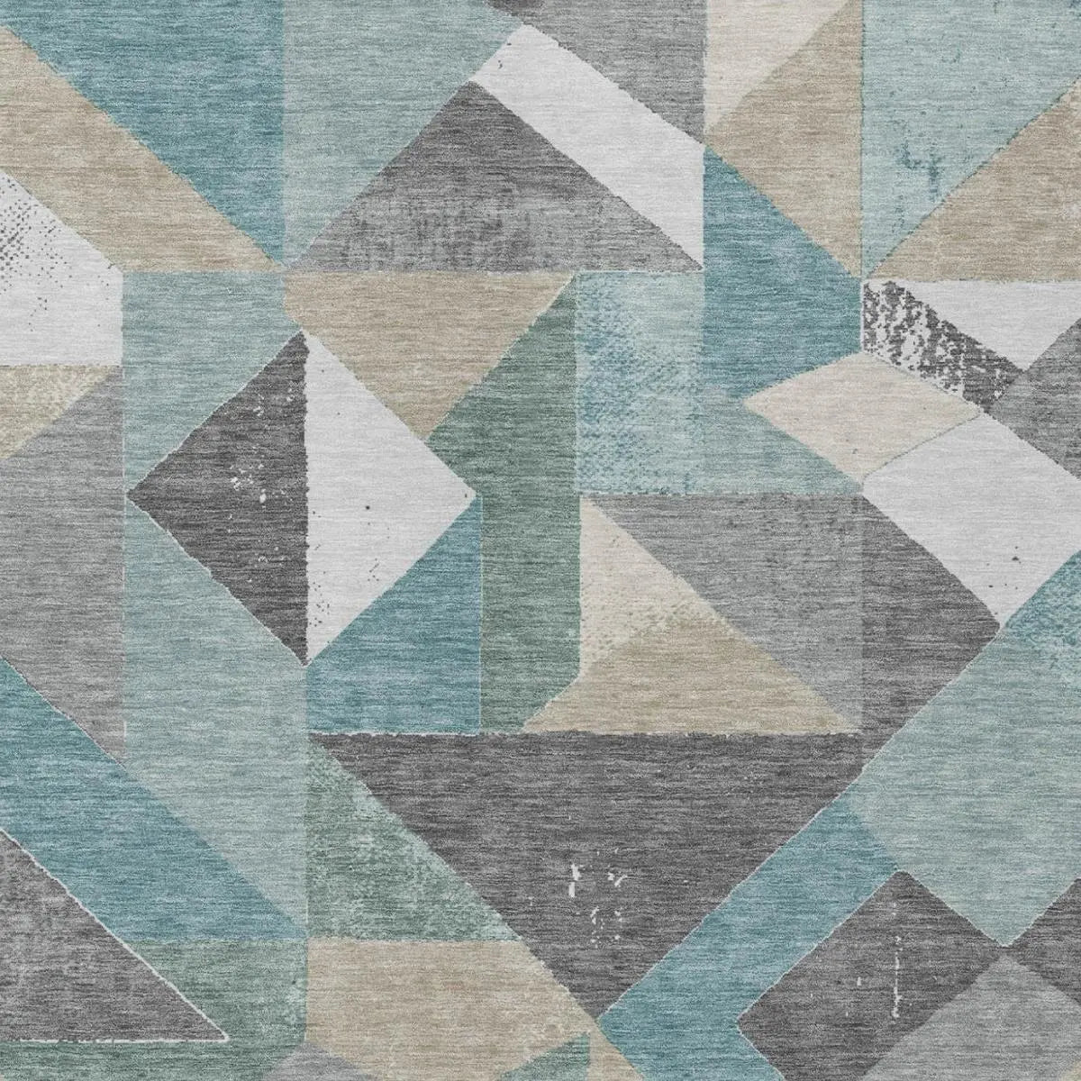 3' X 5' Teal Blue And Silver Geometric Washable Indoor Outdoor Area Rug Homeroots Outdoor