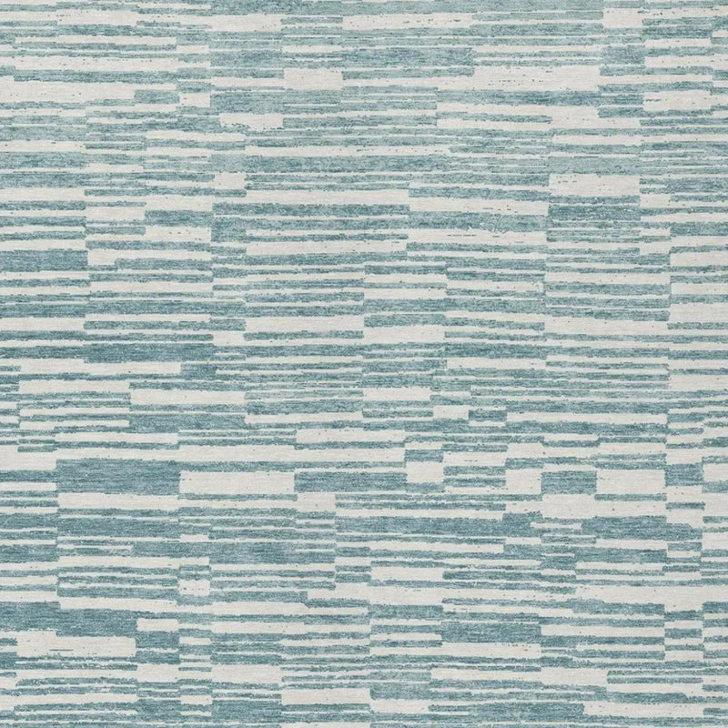 3' X 5' Teal Blue And Silver Striped Washable Indoor Outdoor Area Rug Homeroots Outdoor