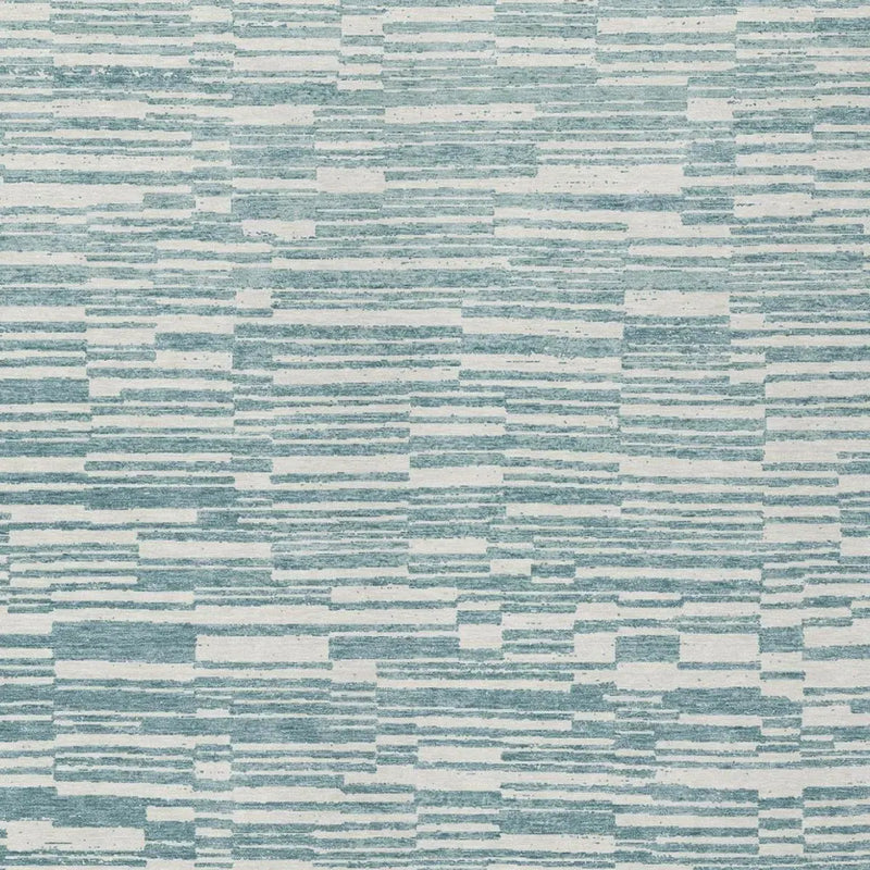 3' X 5' Teal Blue And Silver Striped Washable Indoor Outdoor Area Rug Homeroots Outdoor