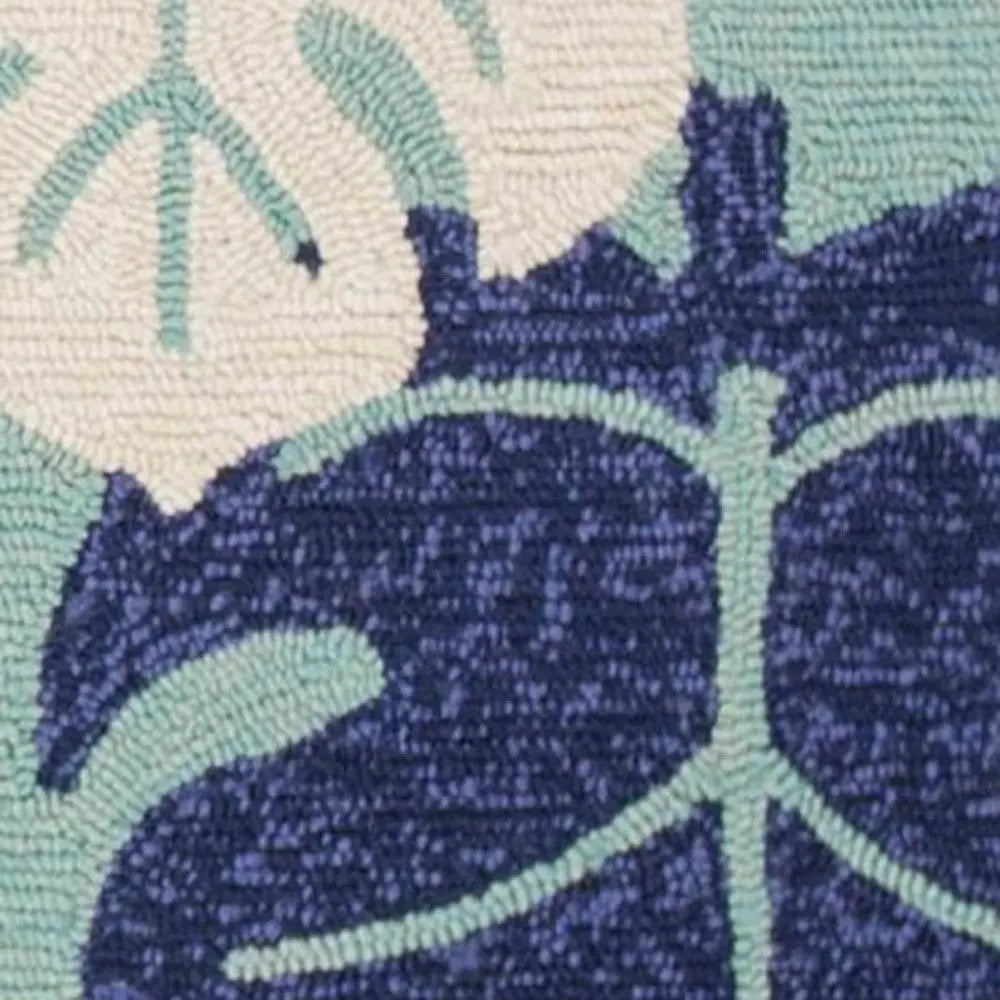 3' X 5' Turquoise And Ivory Botanical Leaves Hand Tufted Area Rug Homeroots Home Decor