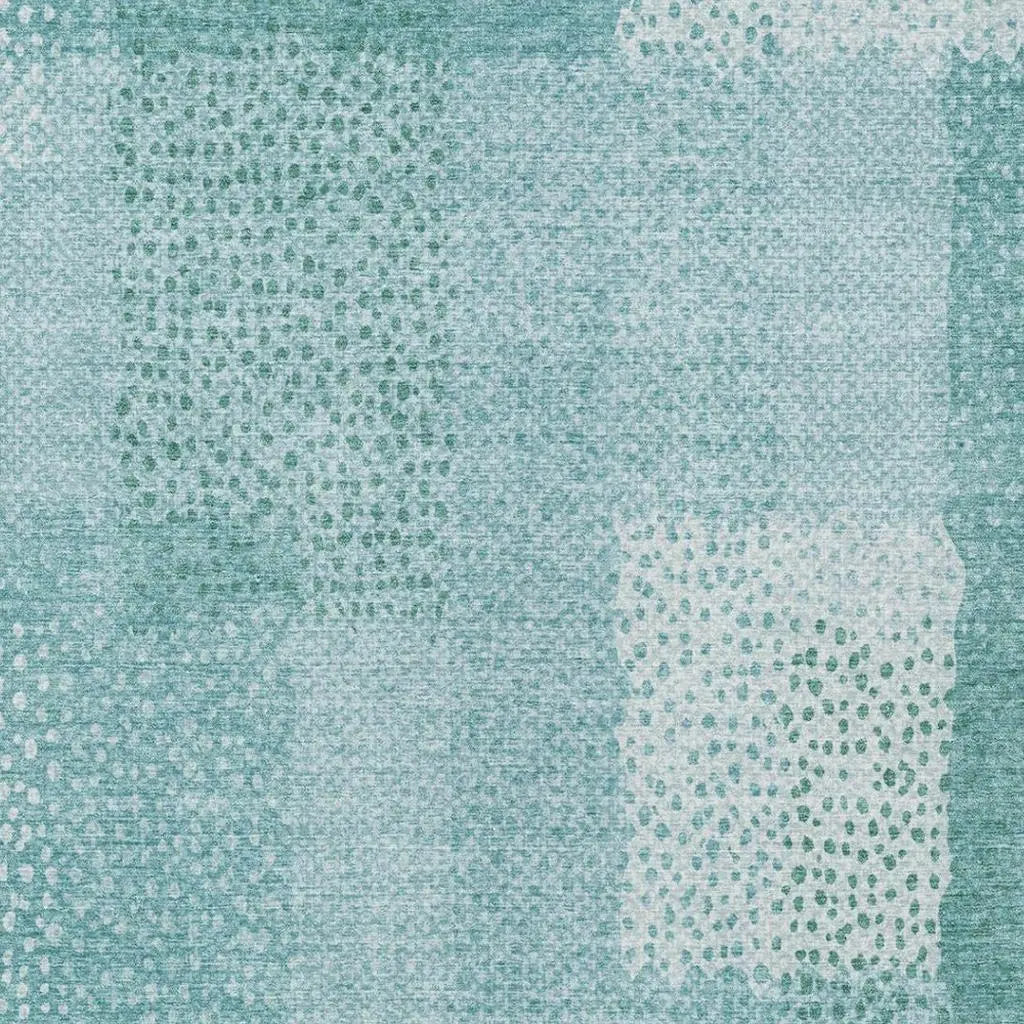 3' X 5' Turquoise And Teal Blue Abstract Washable Indoor Outdoor Area Rug Homeroots Outdoor