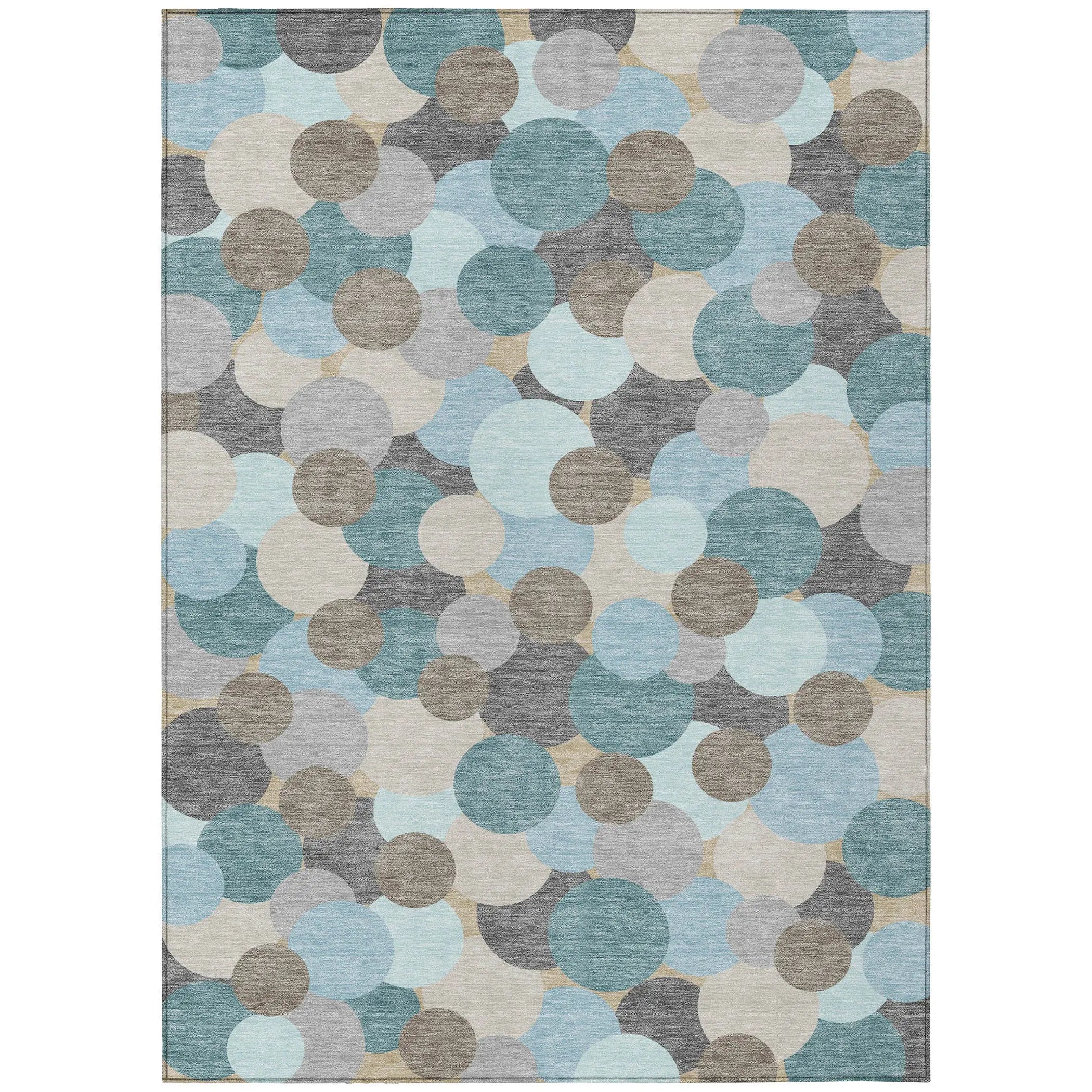3' X 5' Turquoise And Teal Blue Geometric Washable Indoor Outdoor Area Rug Homeroots Outdoor