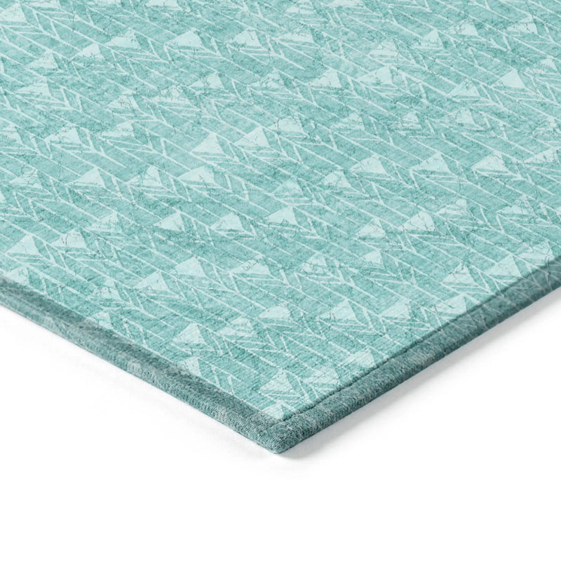 3' X 5' Turquoise Geometric Washable Non Skid Indoor Outdoor Area Rug Homeroots Outdoor