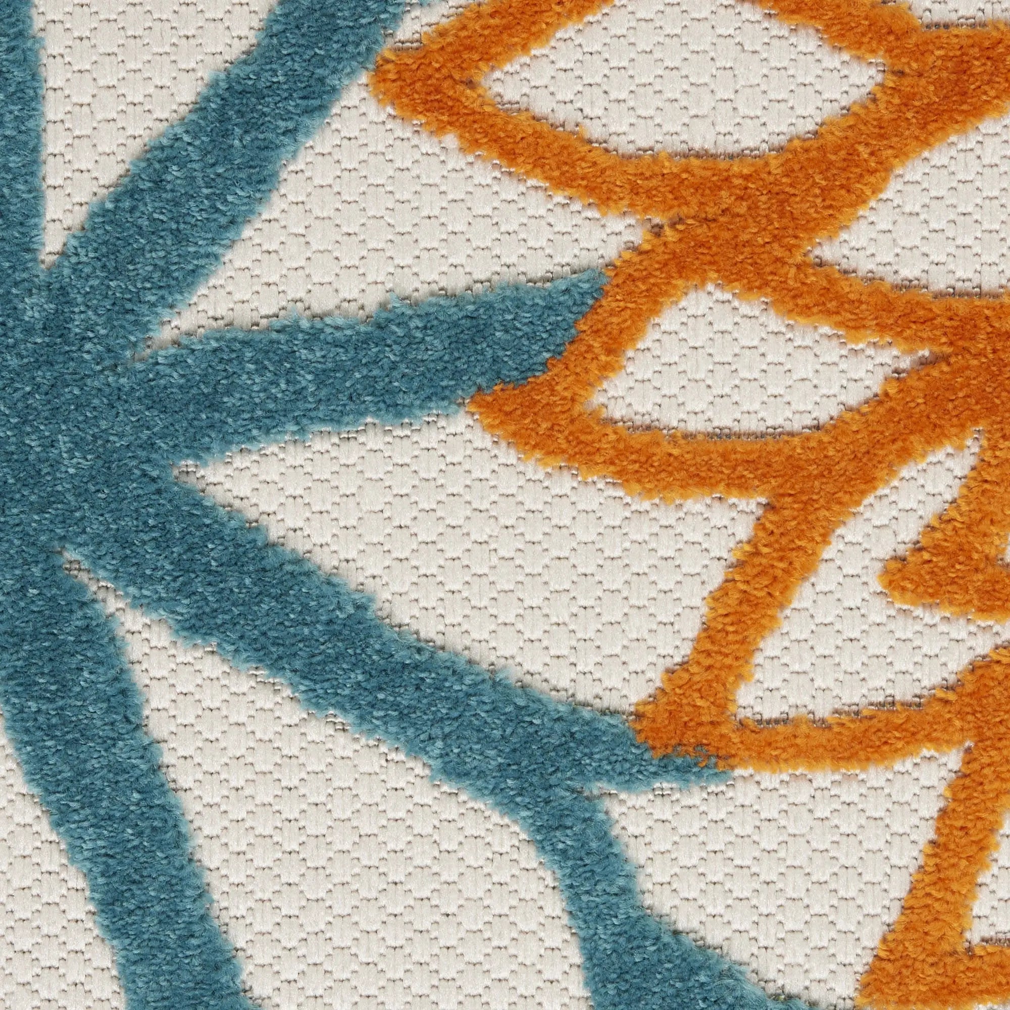 3' X 5' Turquoise Yellow Orange And Blue Floral Indoor Outdoor Area Rug Homeroots Outdoor