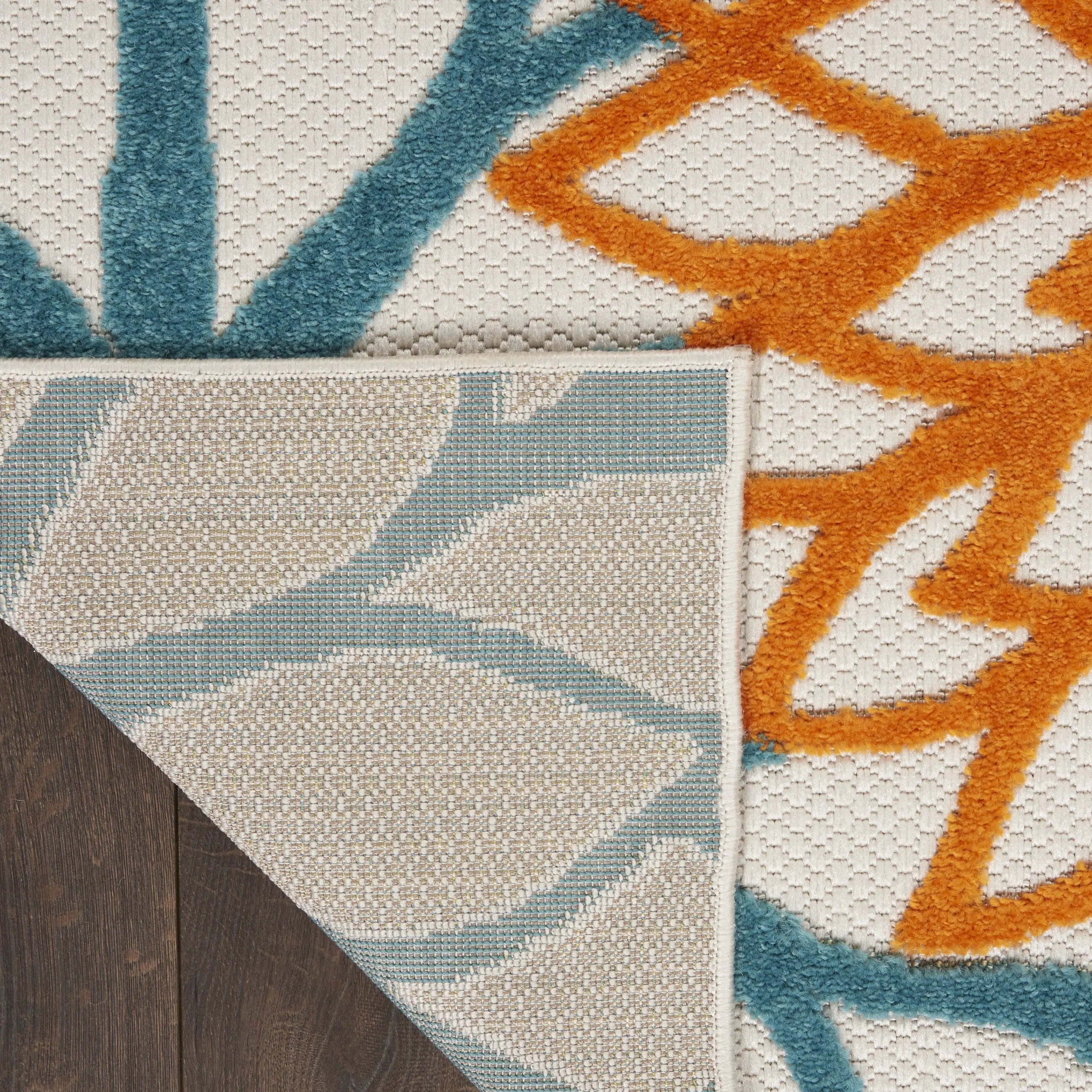 3' X 5' Turquoise Yellow Orange And Blue Floral Indoor Outdoor Area Rug Homeroots Outdoor