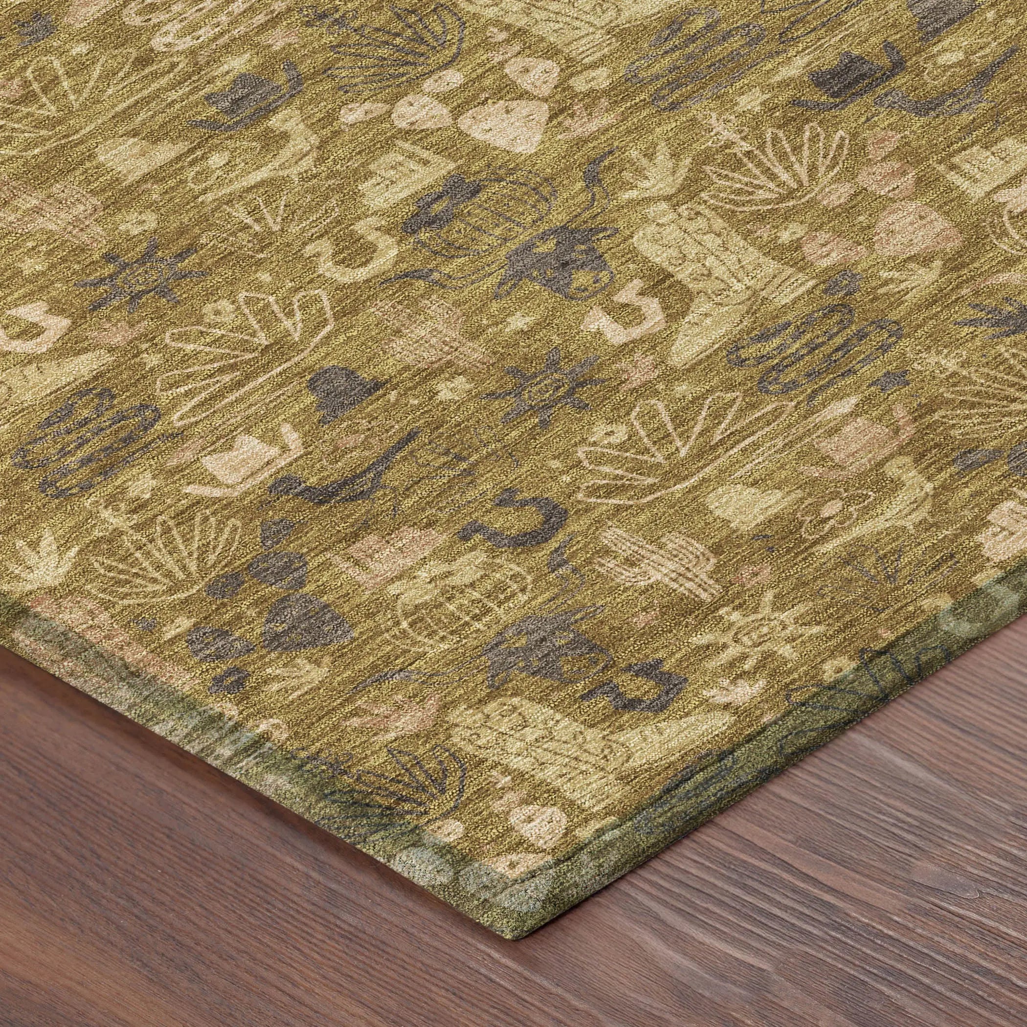 3' X 5' Walnut And Gold Stars Washable Indoor Outdoor Area Rug Homeroots Outdoor