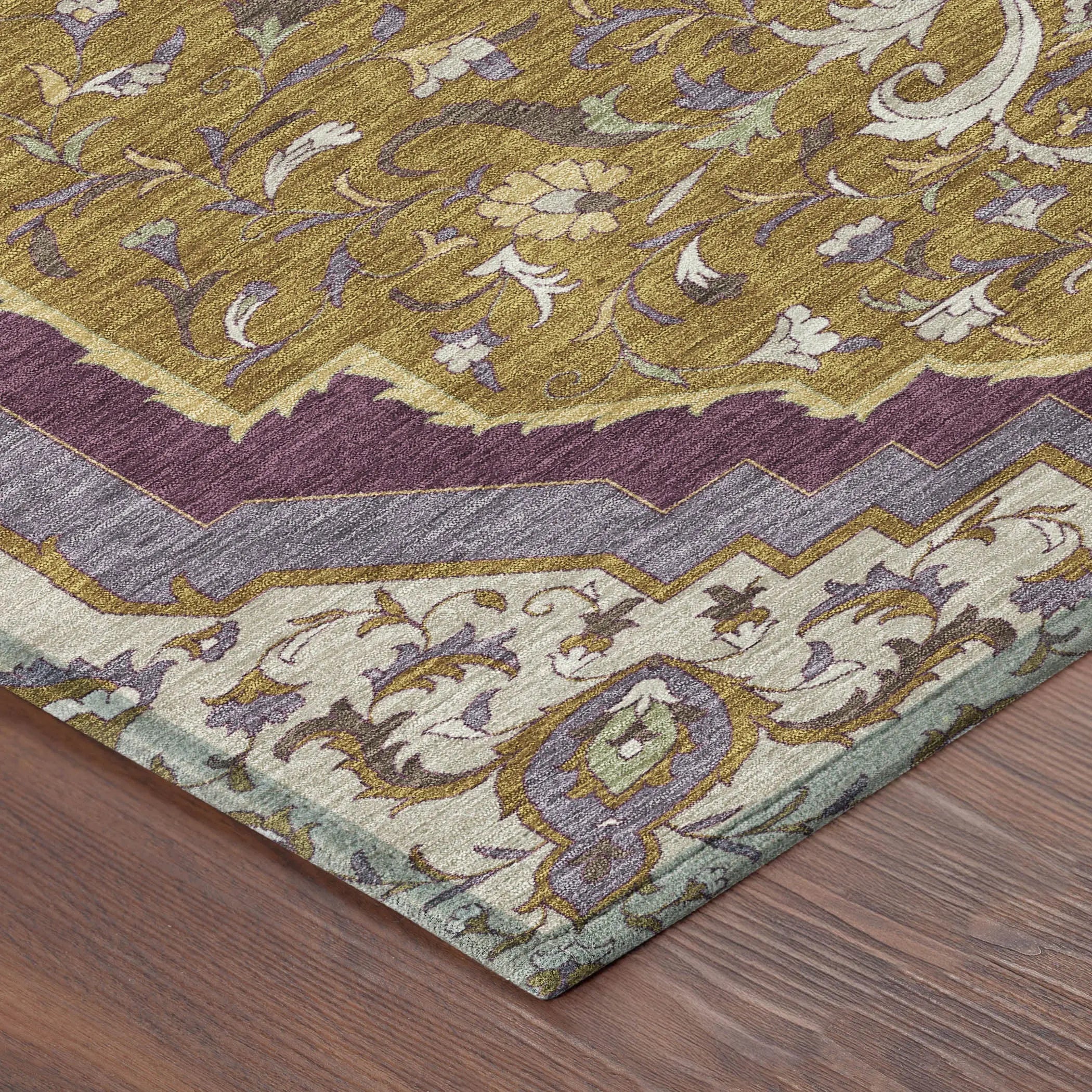 3' X 5' Walnut And Orange Medallion Washable Indoor Outdoor Area Rug Homeroots Outdoor