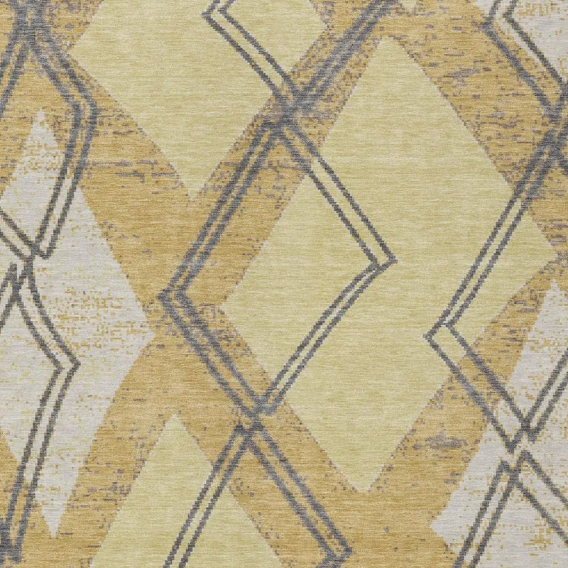 3' X 5' Wheat And Gold Geometric Washable Indoor Outdoor Area Rug Homeroots Outdoor